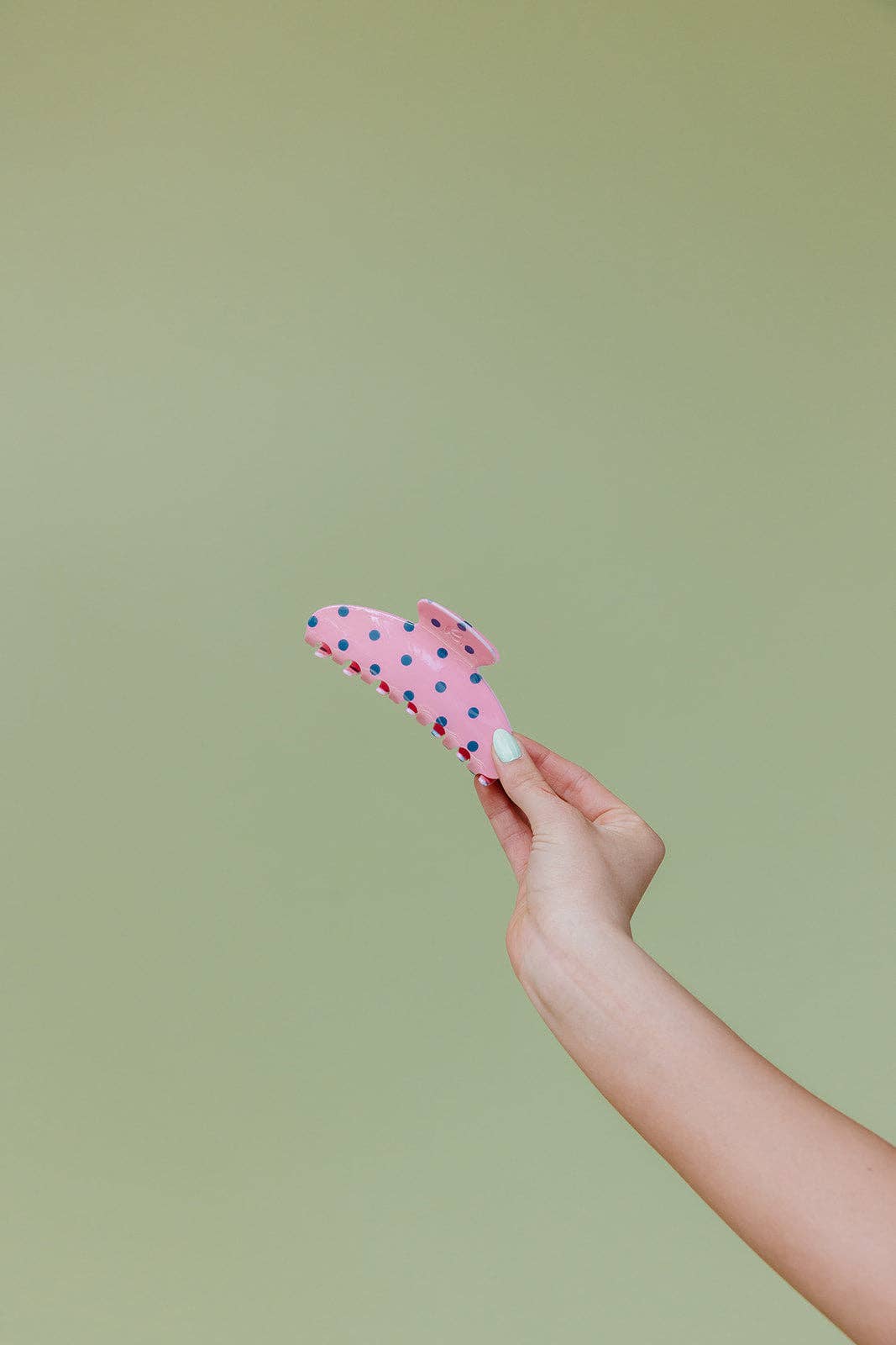 POLKA DOT & STRIPED OVERSIZED CLAWS: BROWN AND BLUE STRIPED