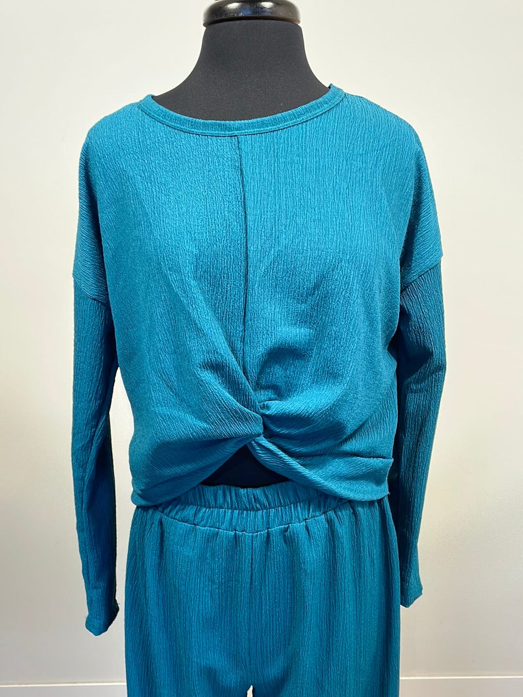 Teal Twist Front Top