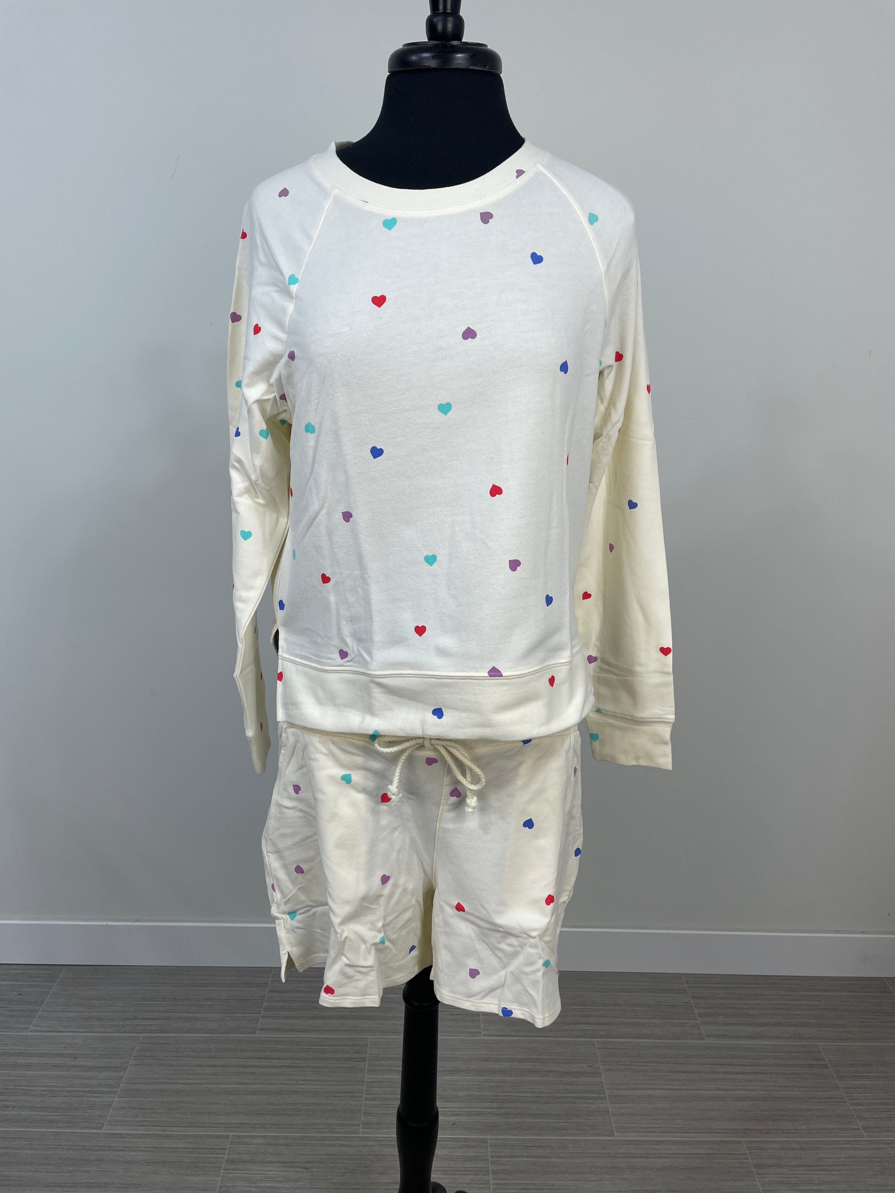 Oatmeal with Hearts Soft Lounge Short Set