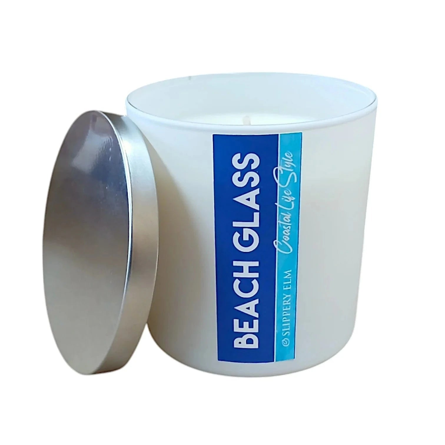 Beach Glass Glass Jar Candle