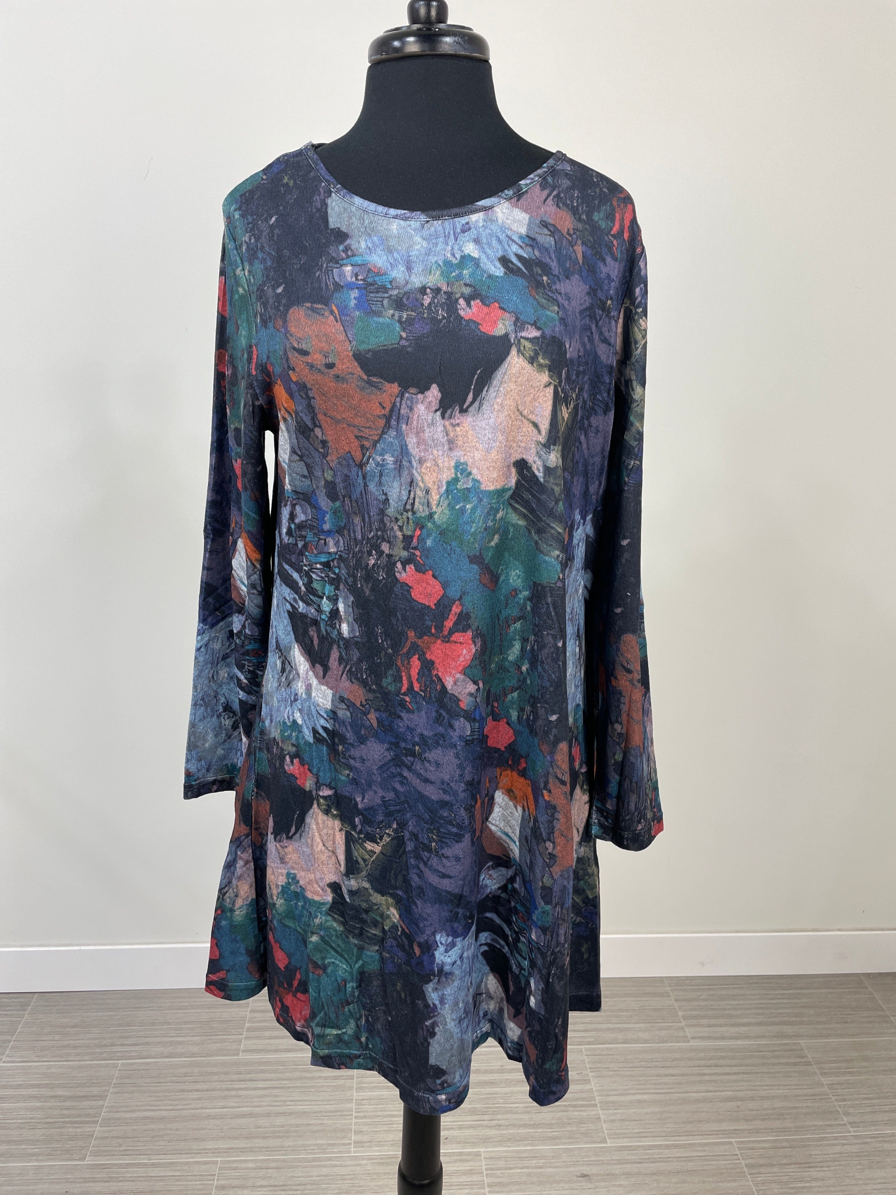 Blue Watercolor Sweater Dress