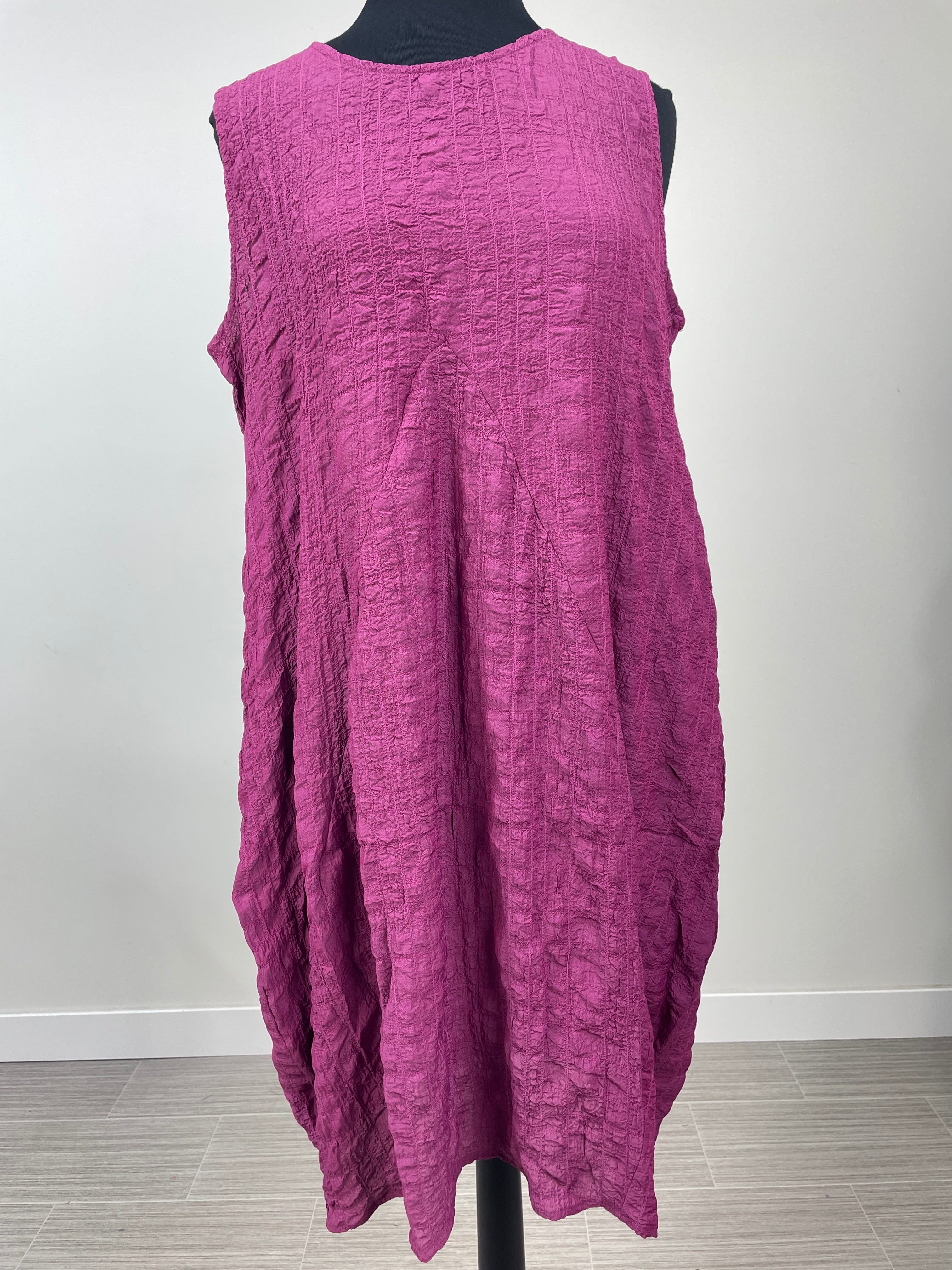 Plum Textured Sleeveless Dress