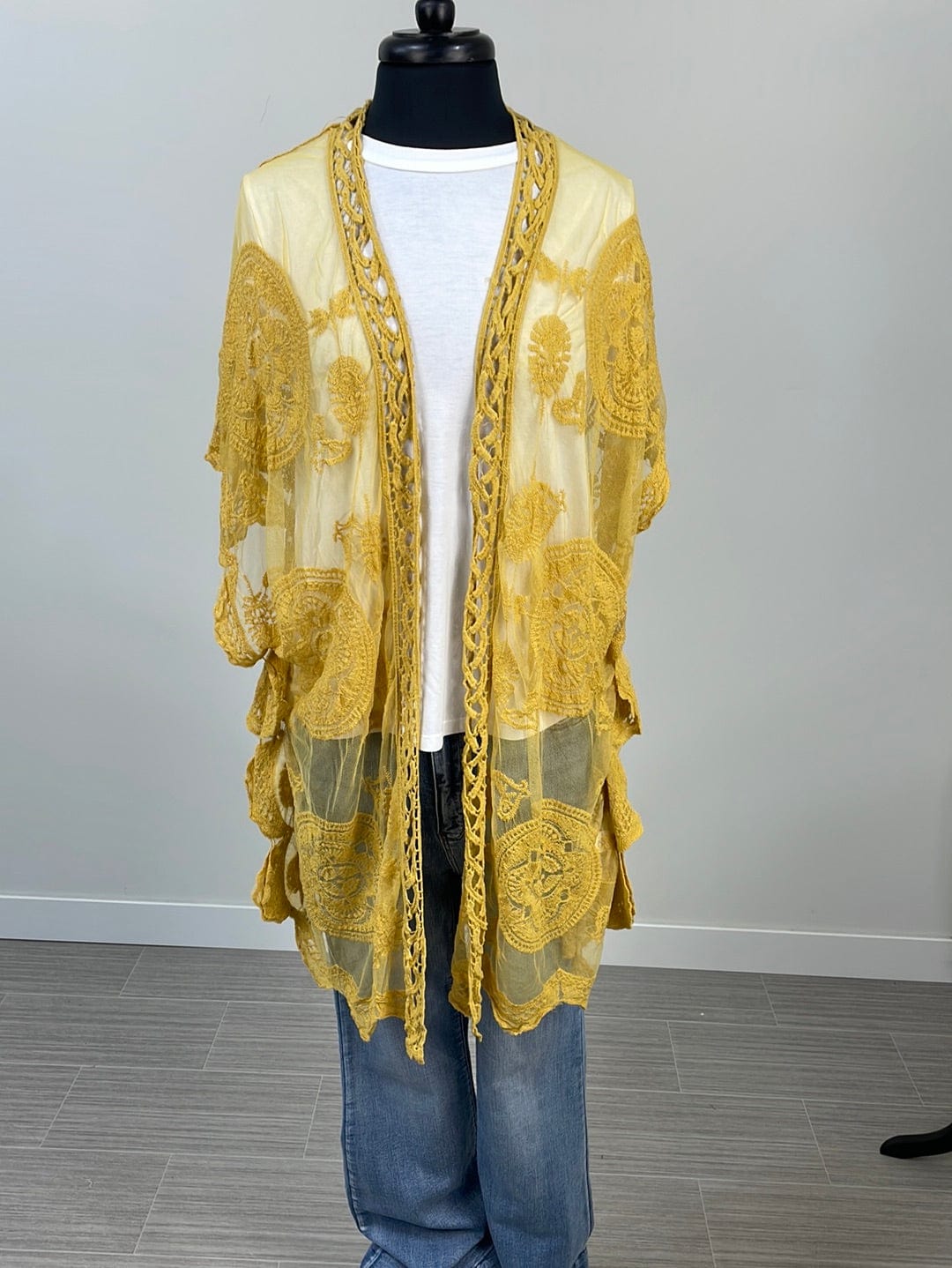 Yellow Lace Kimono