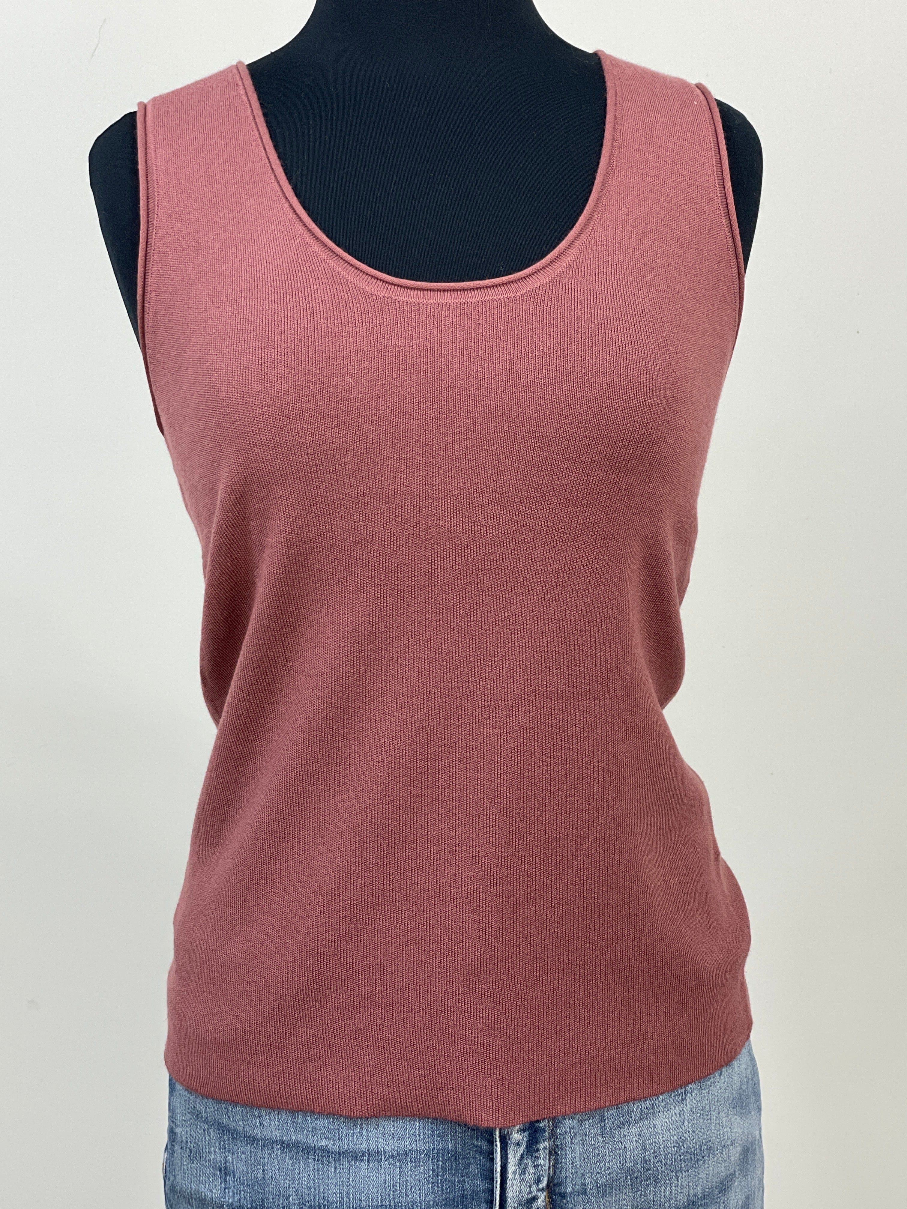 Marsala Scoop Neck Sleeveless Top