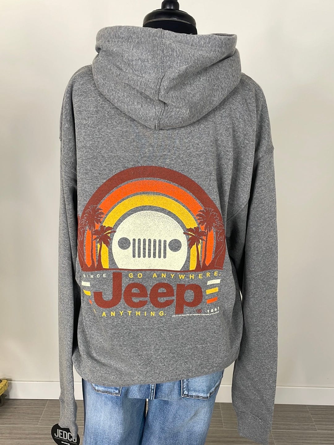 Jeep Sunset Palms Gray Hoodie