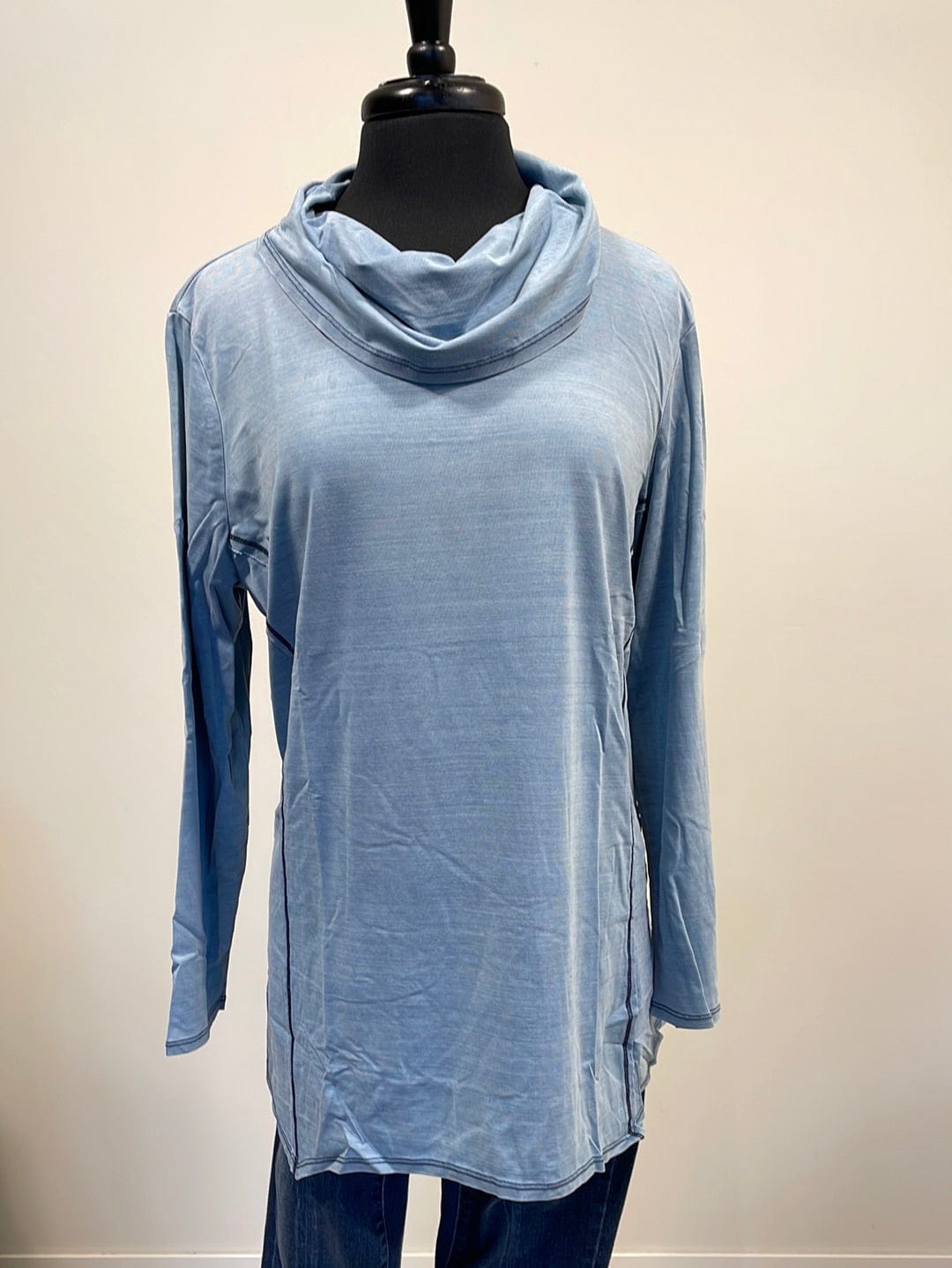 Light Blue Mock Neck Top