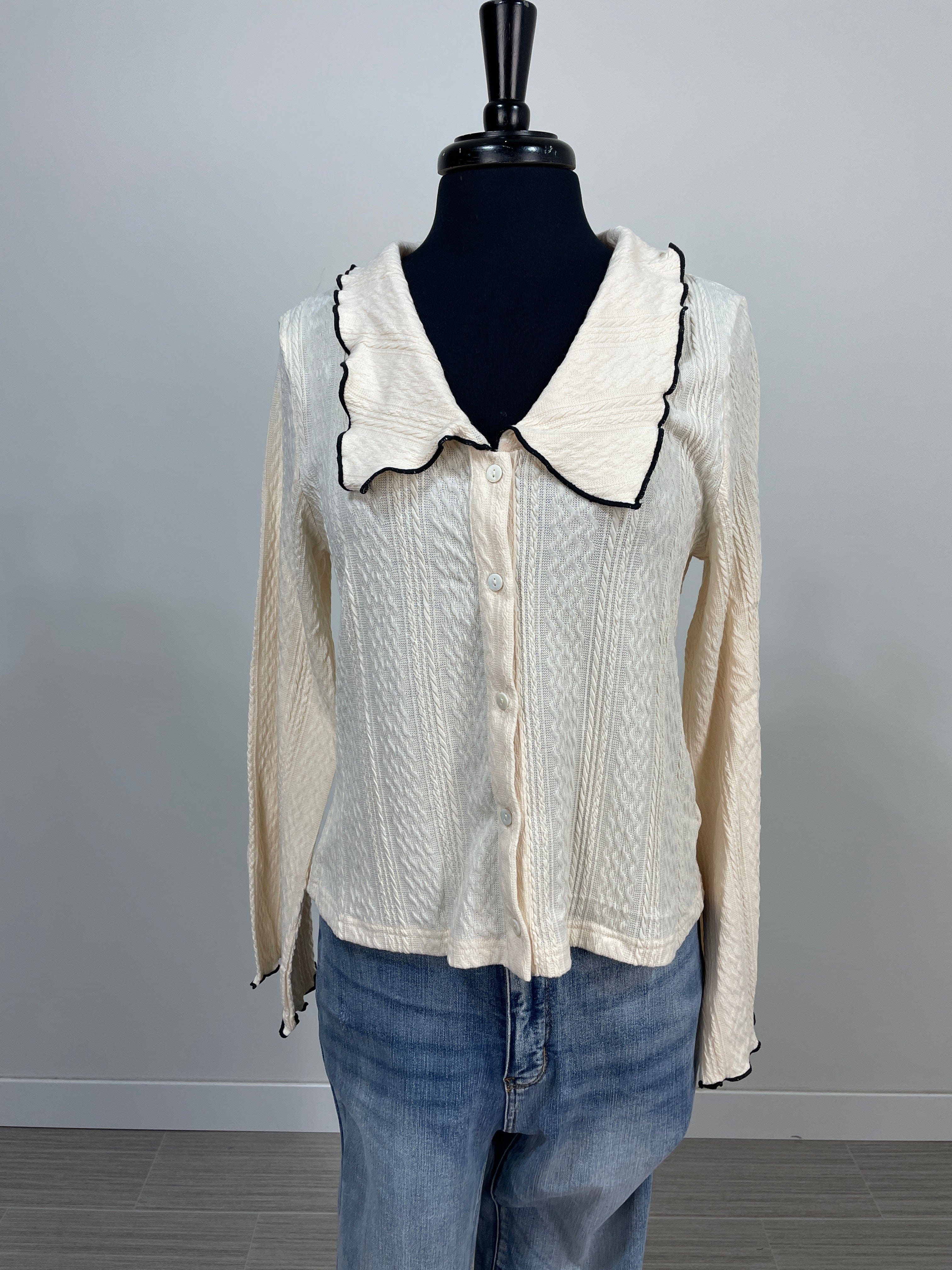 Collared Knit Top