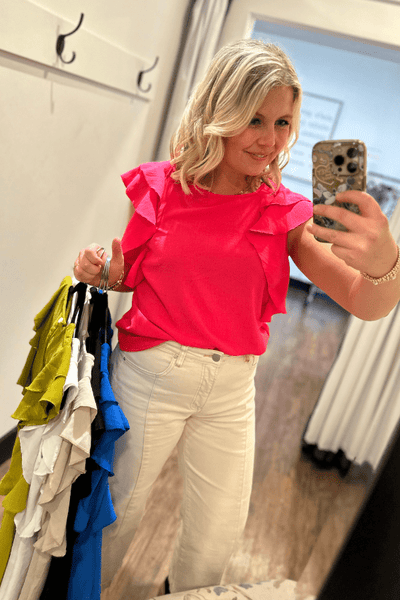 Royal Double Ruffle Sleeve Top