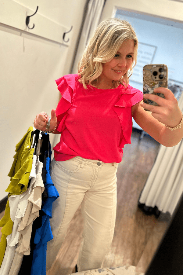 Royal Double Ruffle Sleeve Top