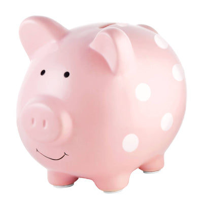 Polka Dot Piggy Bank: Blue