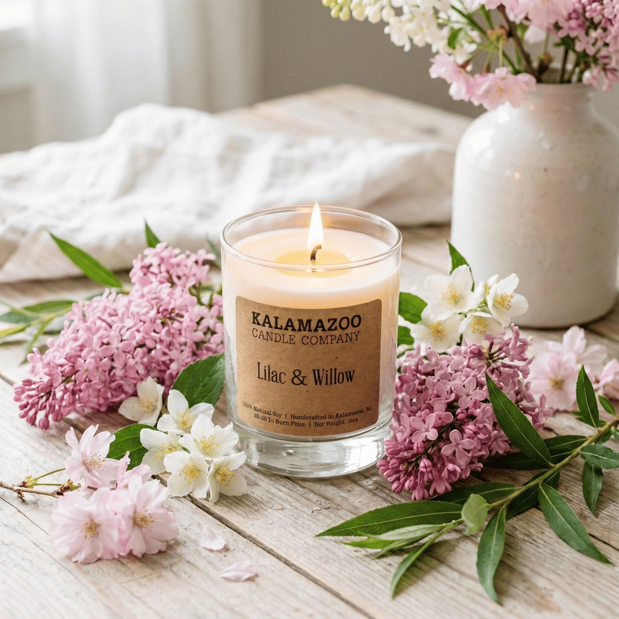 Lilac and Willow Soy Candle 10oz - Hand-Poured Michigan