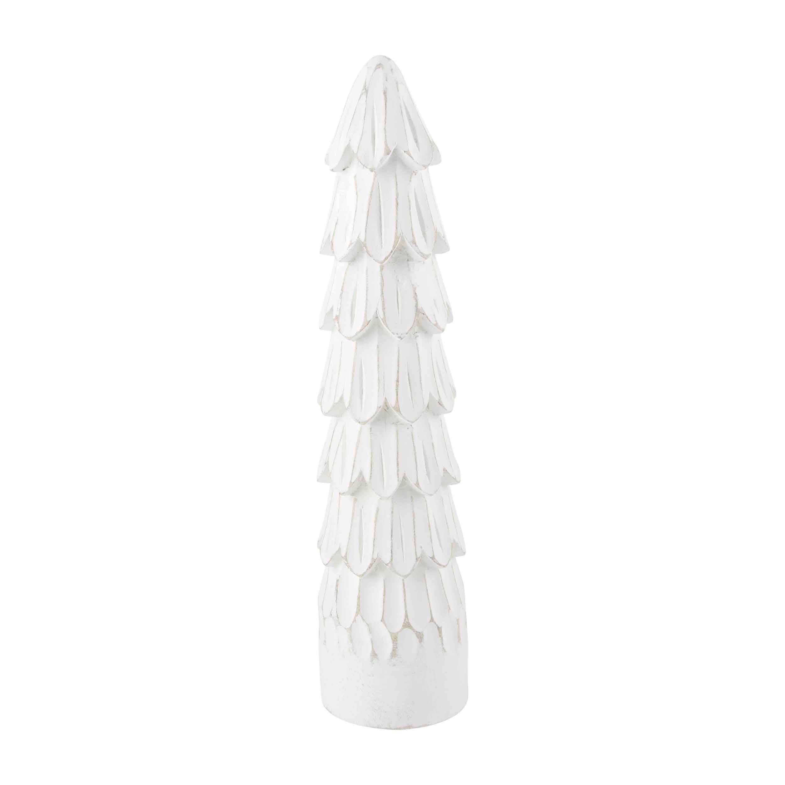 Medium Carved White Wood Tree