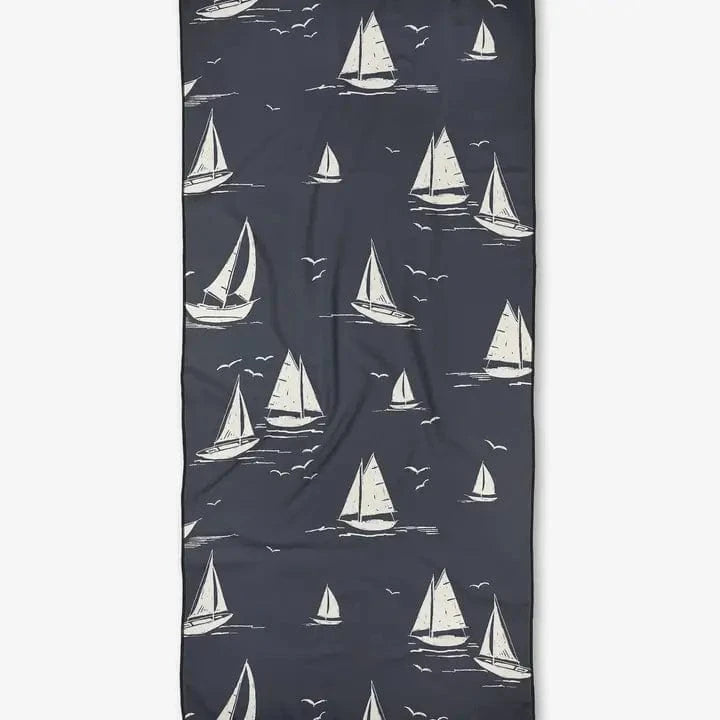 Geometry Navy Race Day Beach Towel