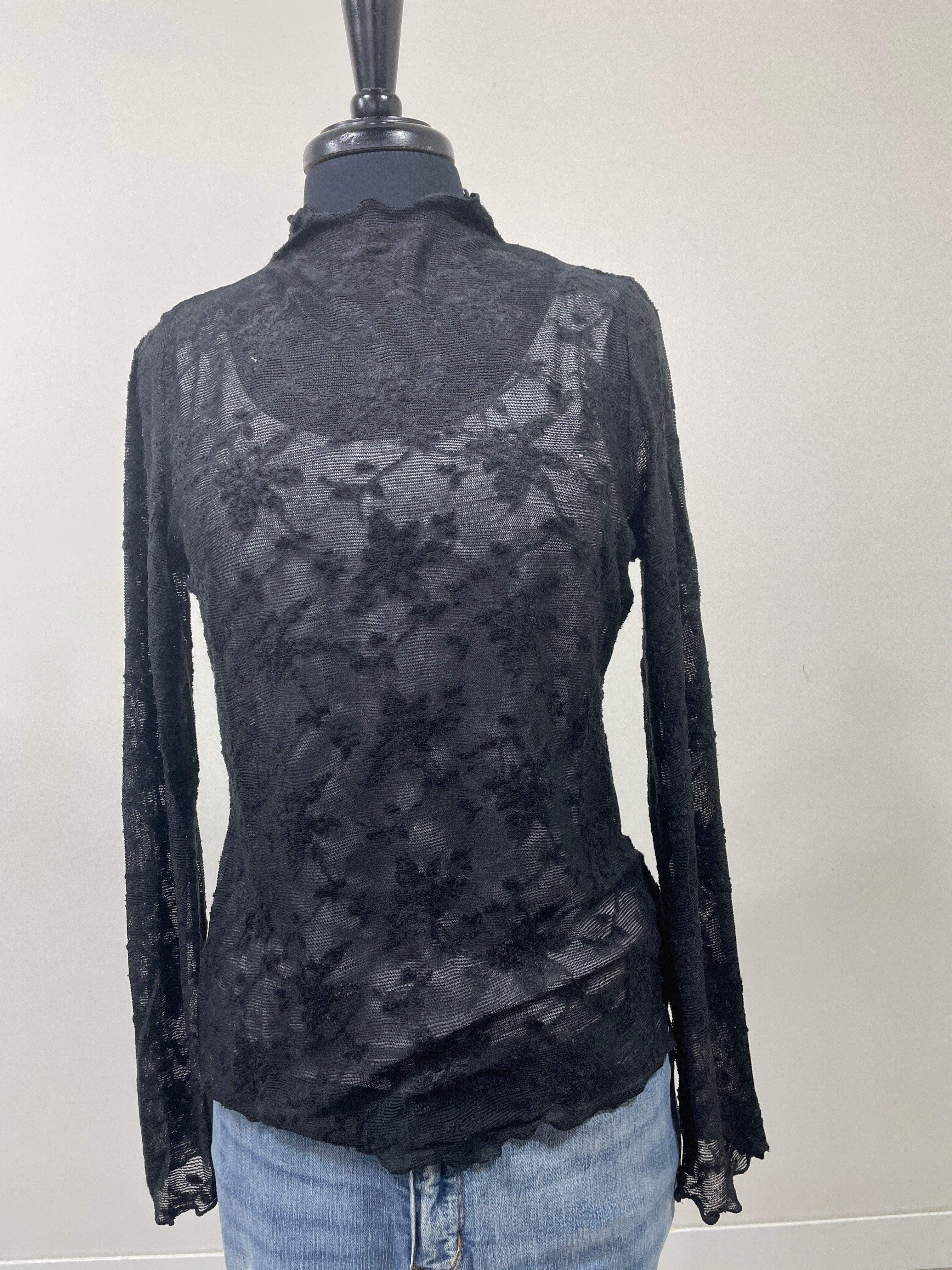 Black Lace Layering Top
