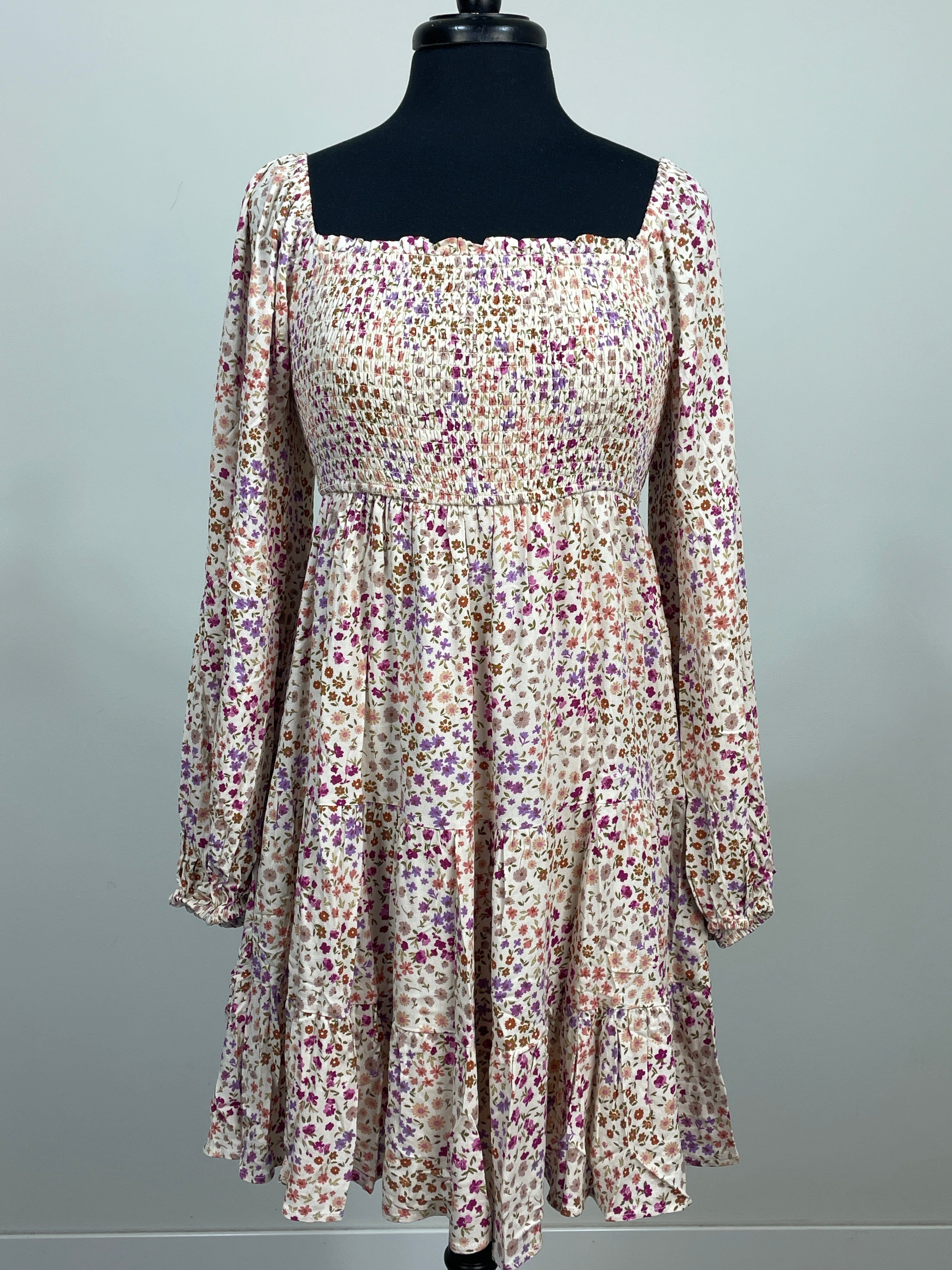 Ditsy Floral Smocked Babydoll Dress