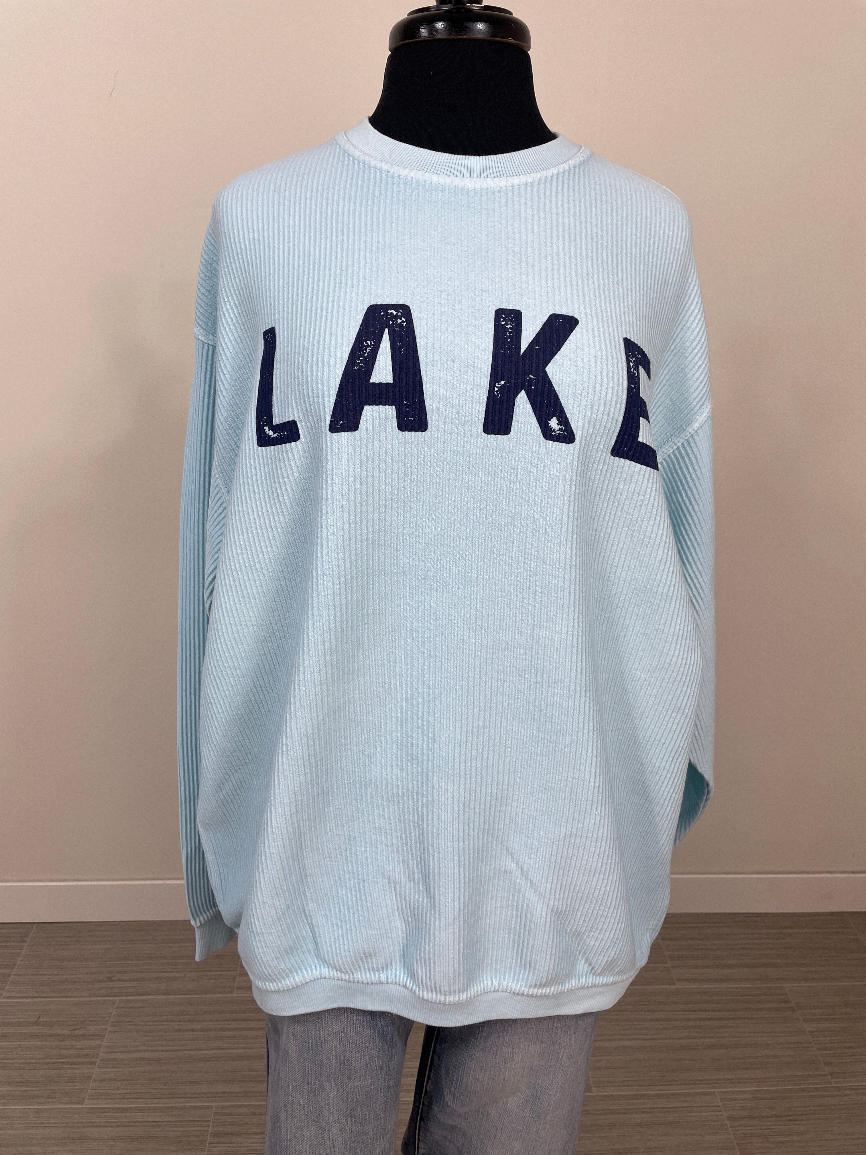 Pool Blue Lake Corduroy Crewneck