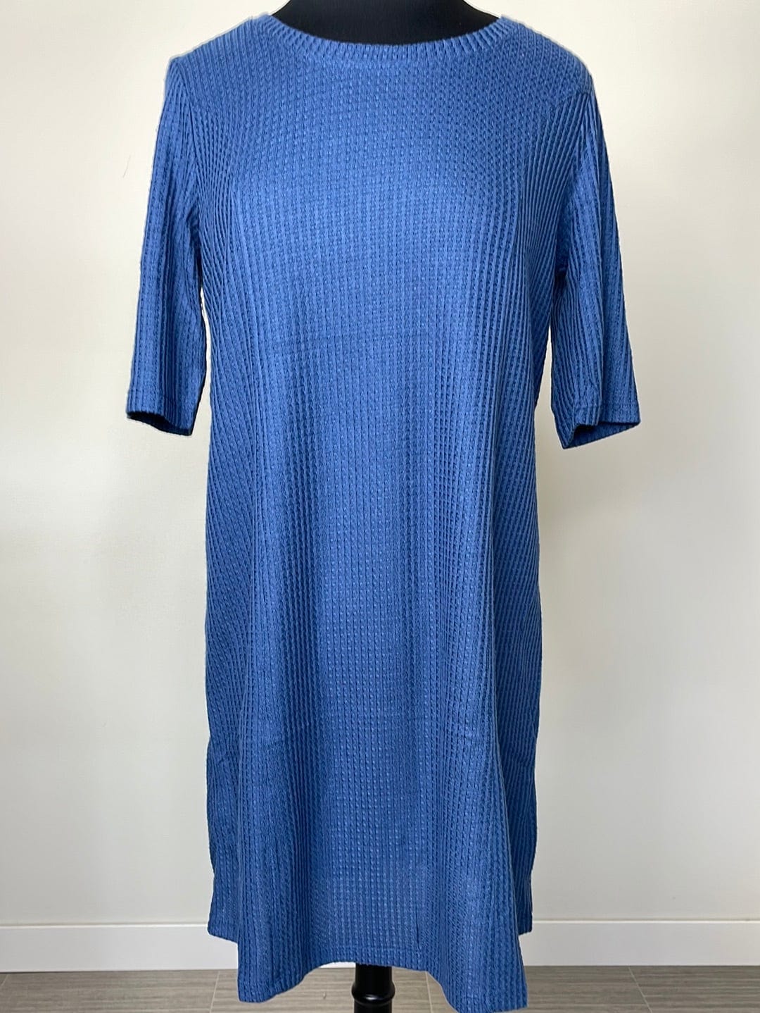 Blue Waffle Tunic Dress
