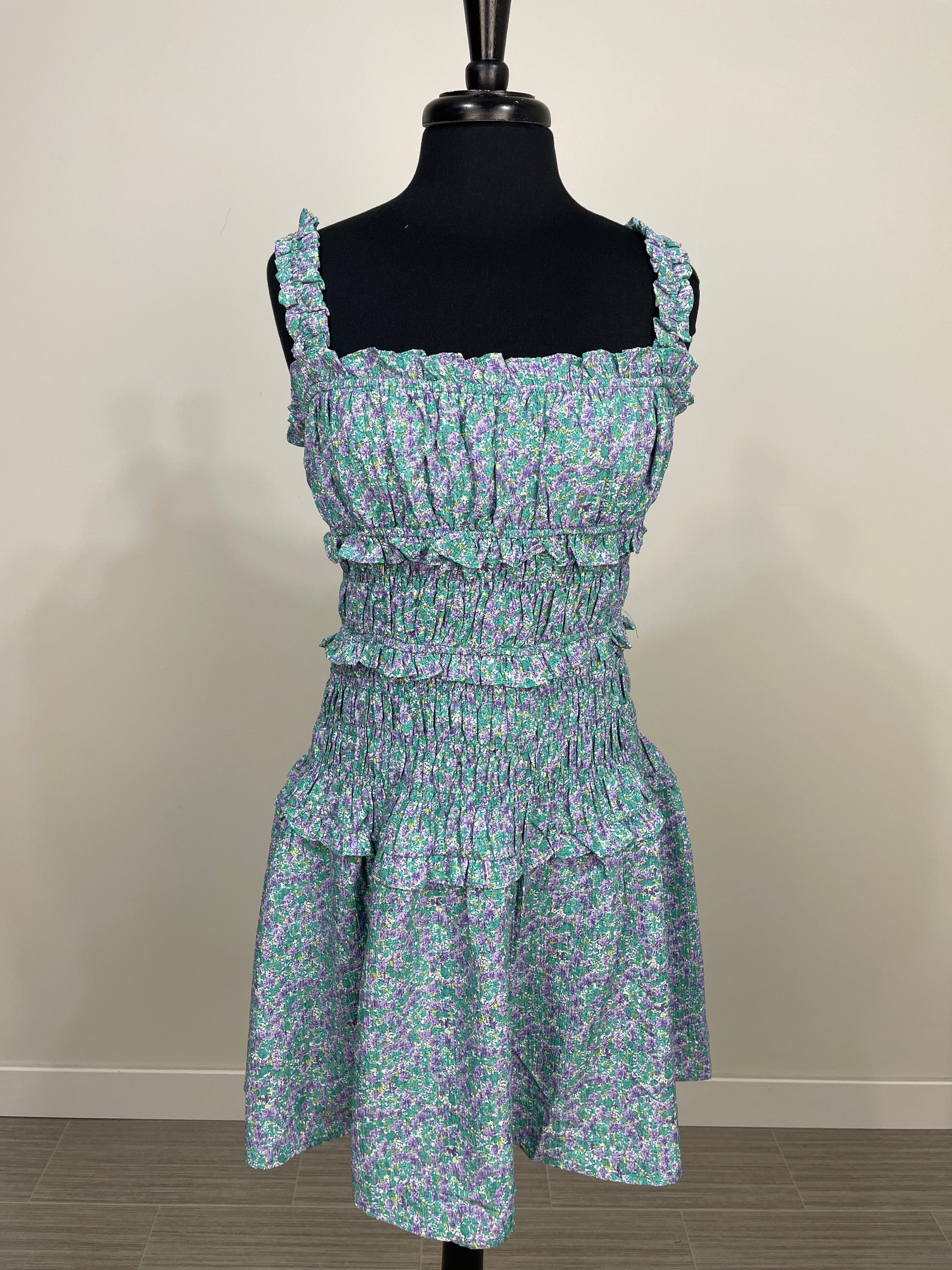 Purple & Green Floral Dress