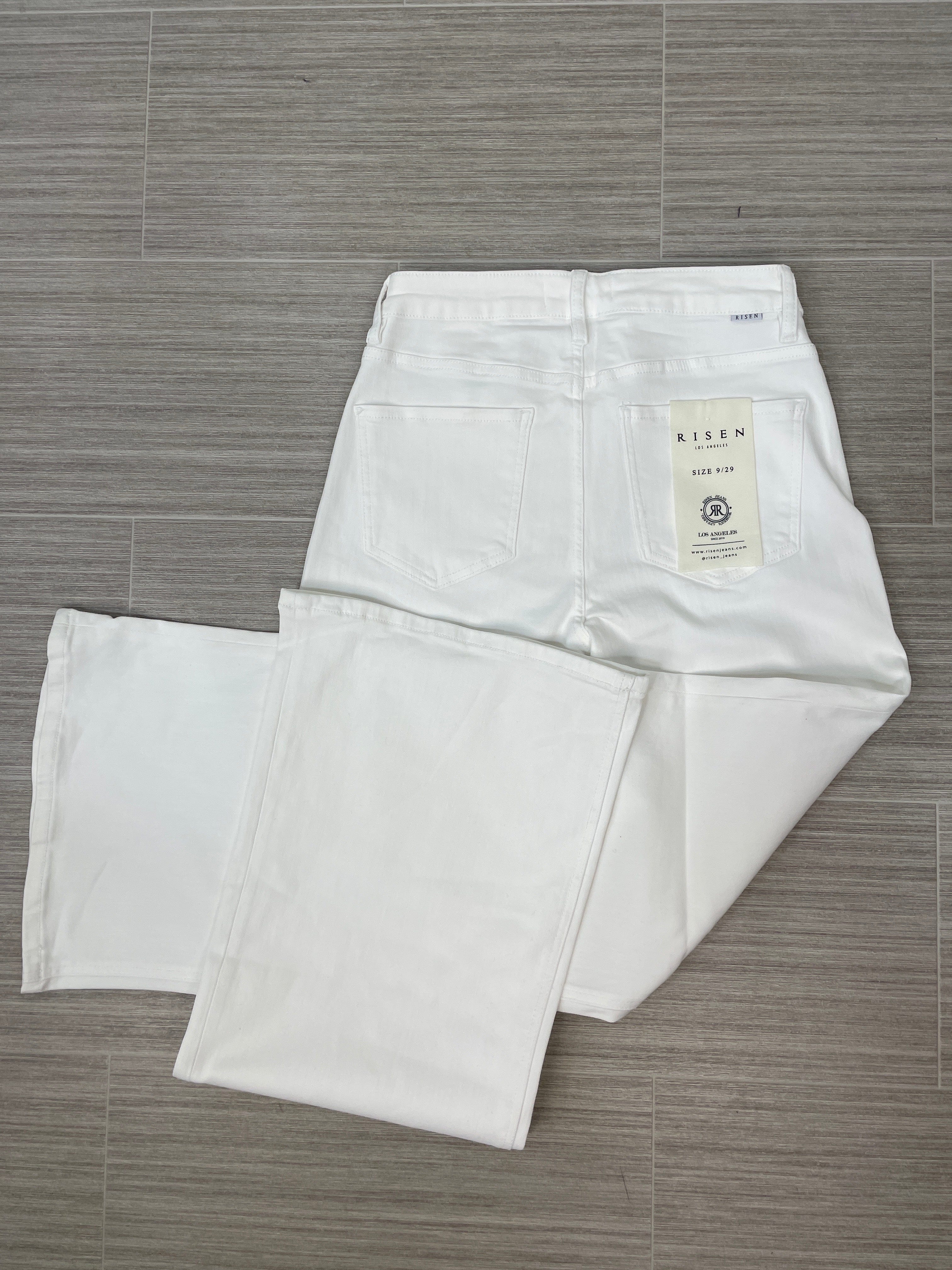 White High Rise Wide Leg Pant