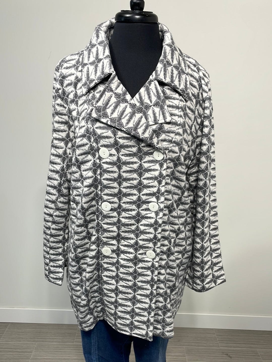 Charcoal & Cream Textured Coat