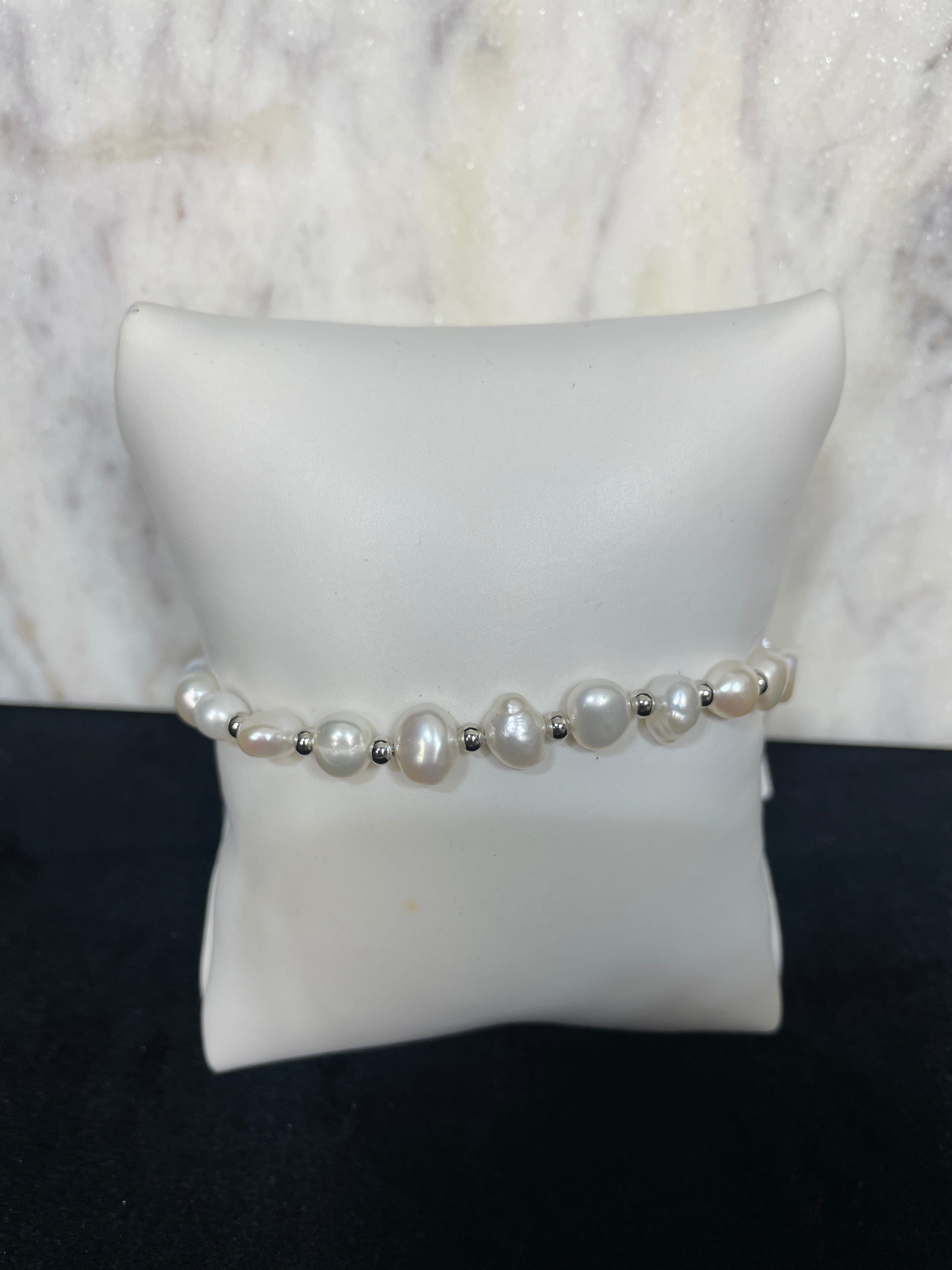 Silver Pearl Bracelet
