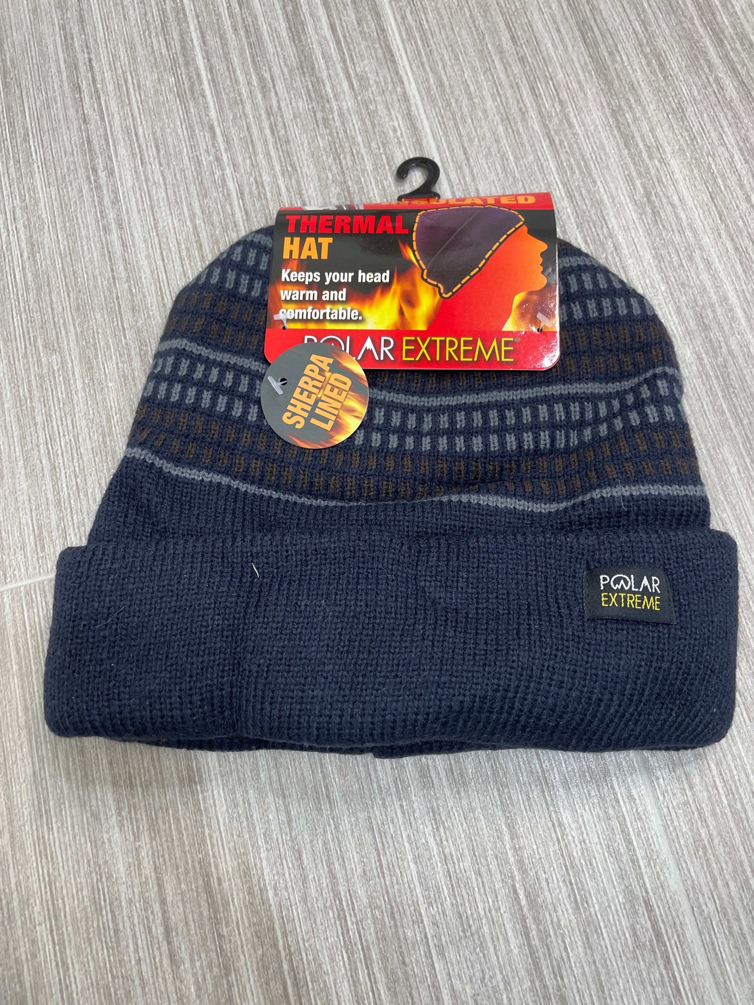 PE Navy Patterned Cuffed Hat