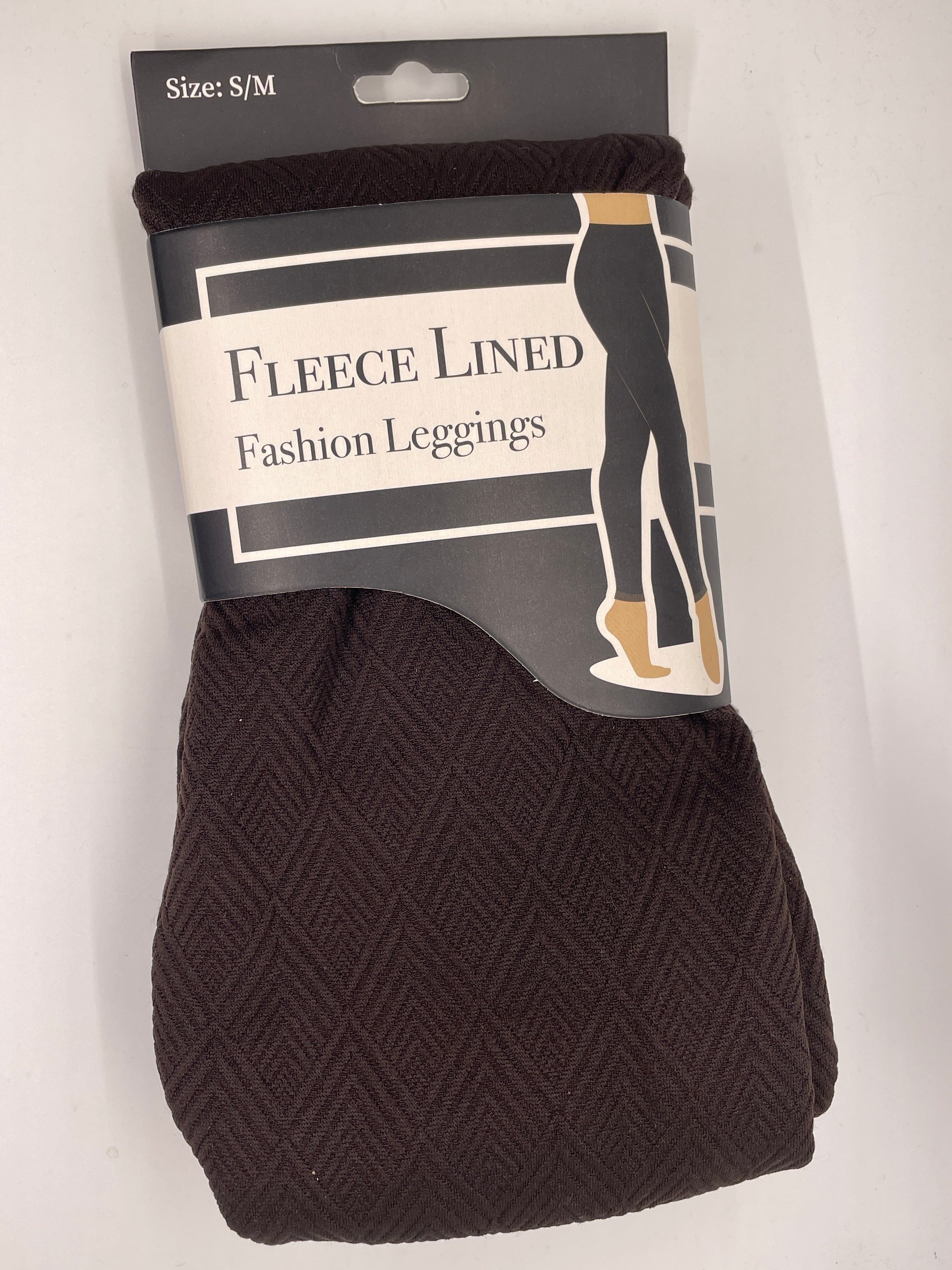 Dark Brown Textured Fleece Legging
