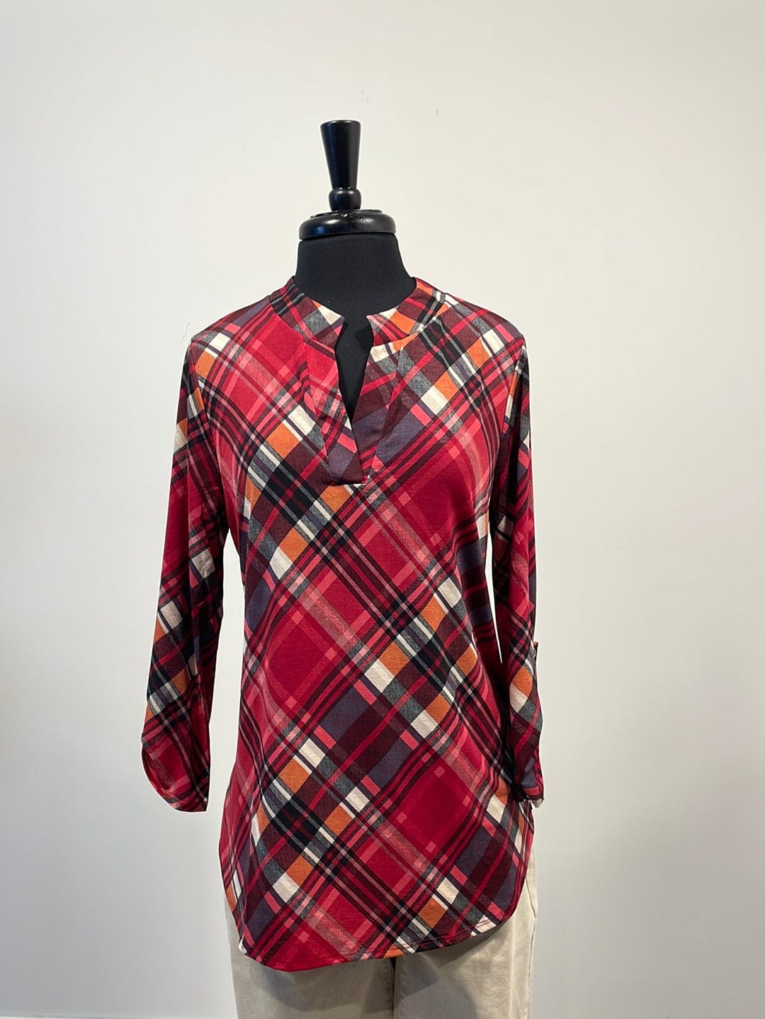 Red Plaid Lizzy Top