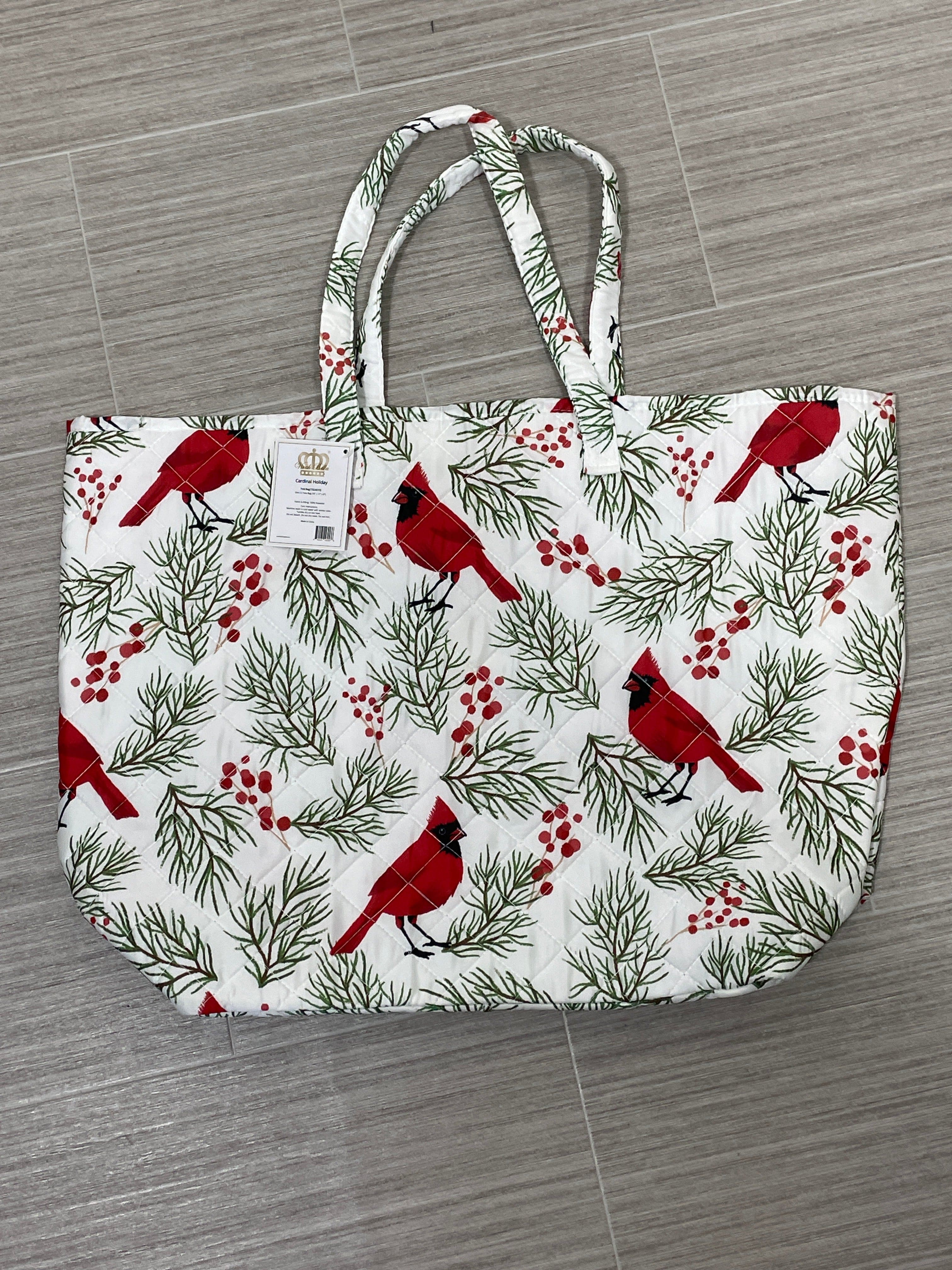 Winter Cardinal Quilted Tote