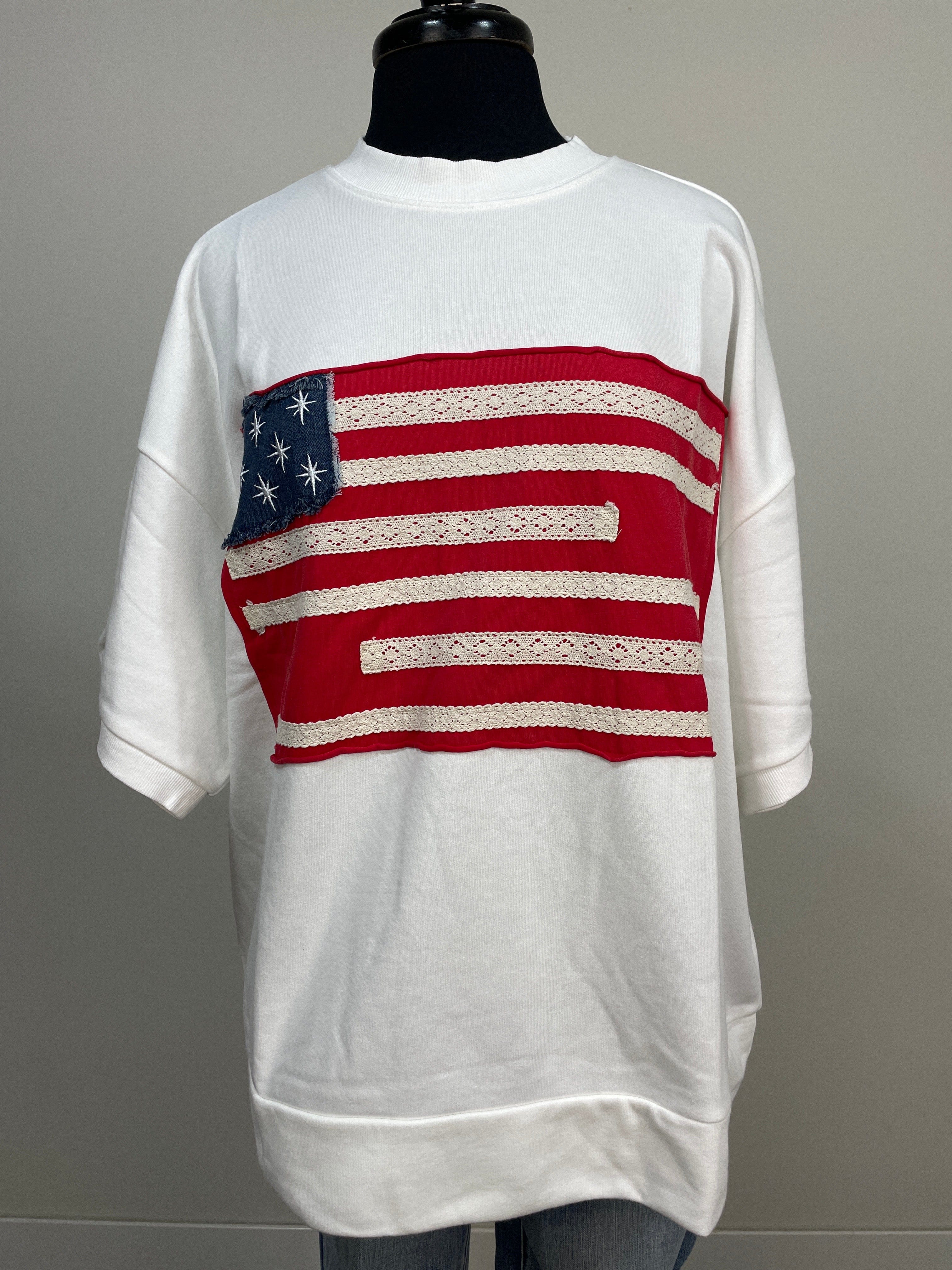 Applique Flag Pullover