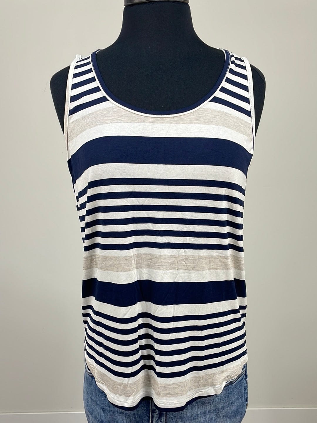 Navy Mix Stripe Tank