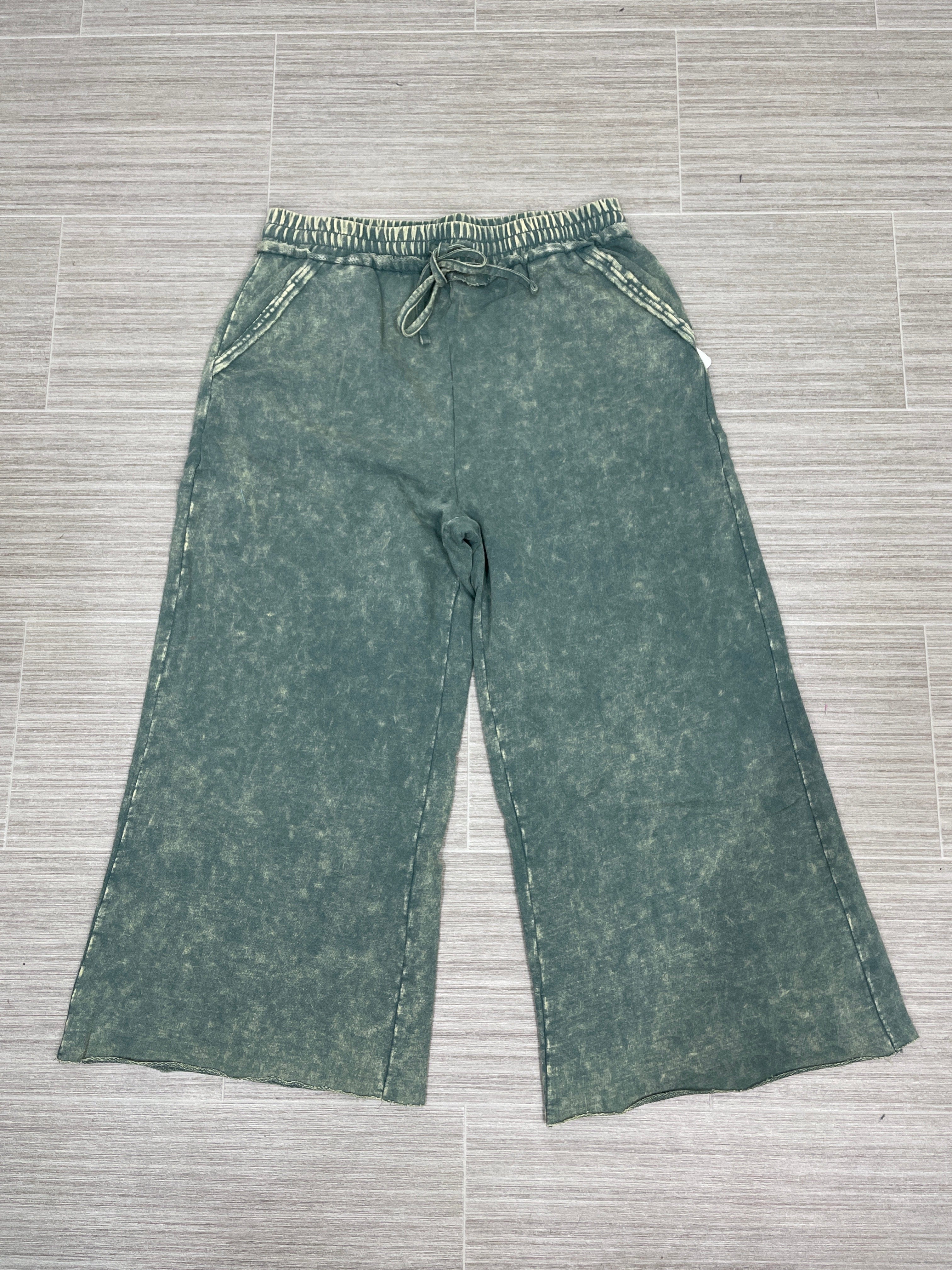 Ash Jade Washed French Terry Palazzo