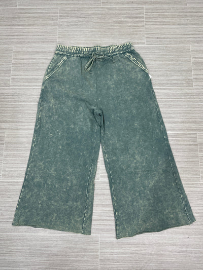Ash Jade Washed French Terry Palazzo