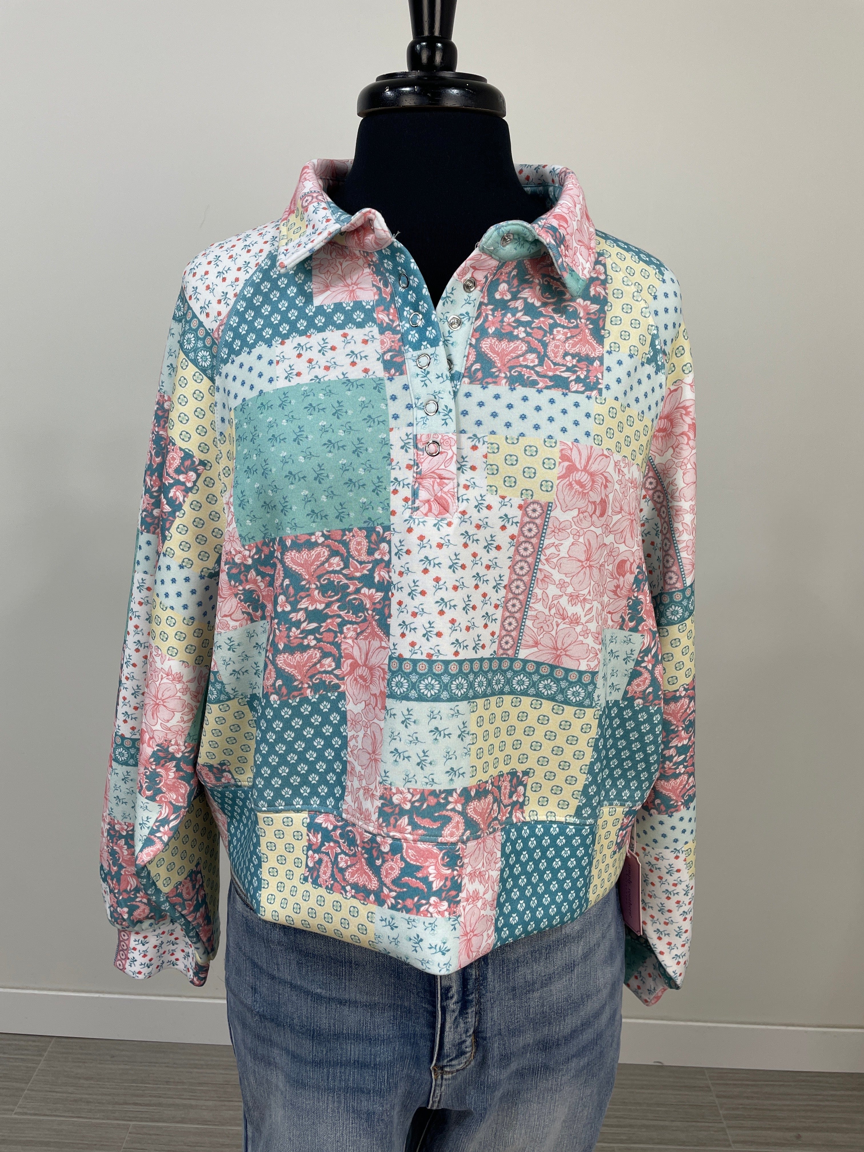Blue Quilt Pattern Polo