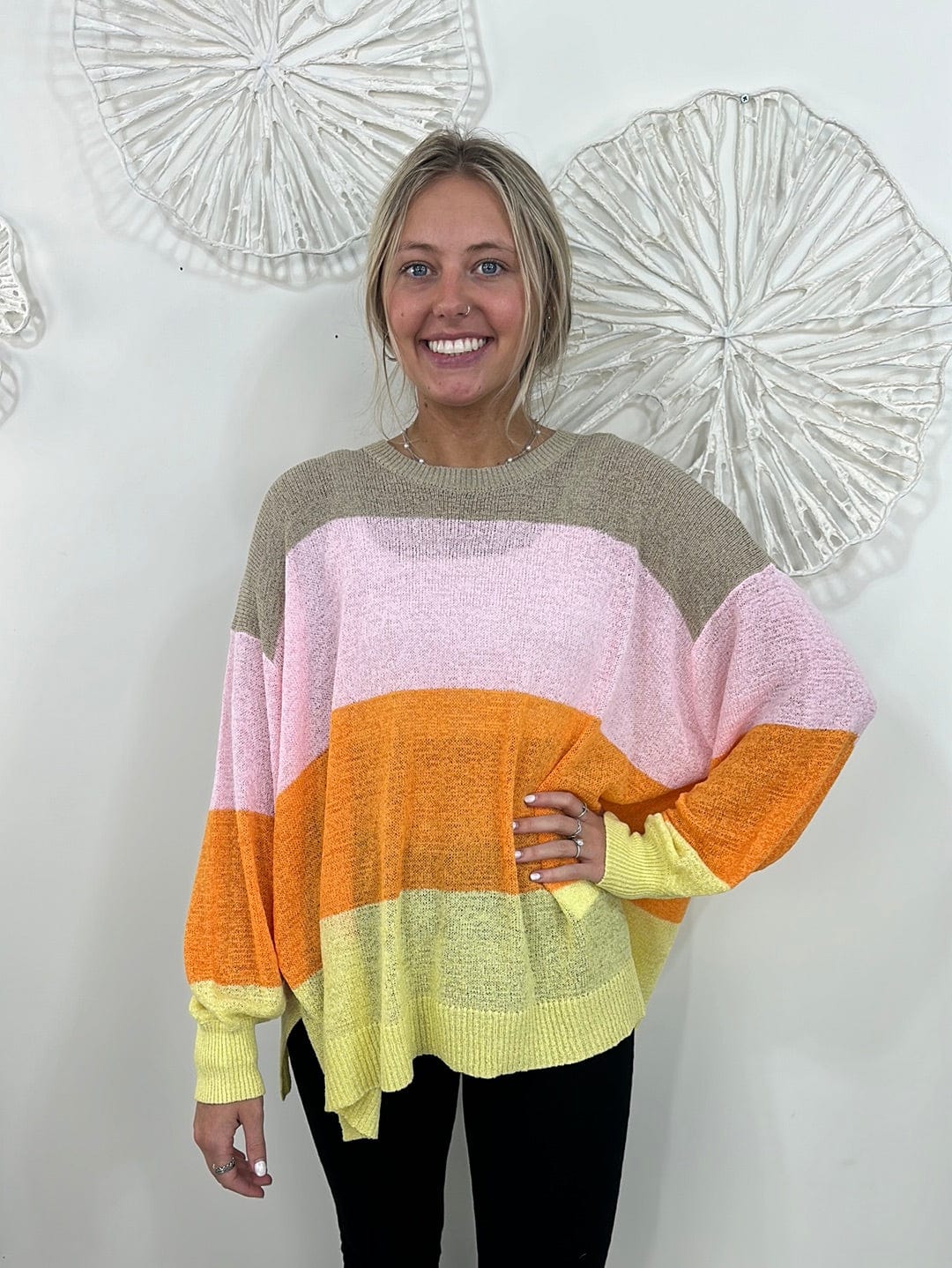 Montana Pastel Bold Stripe Sweater