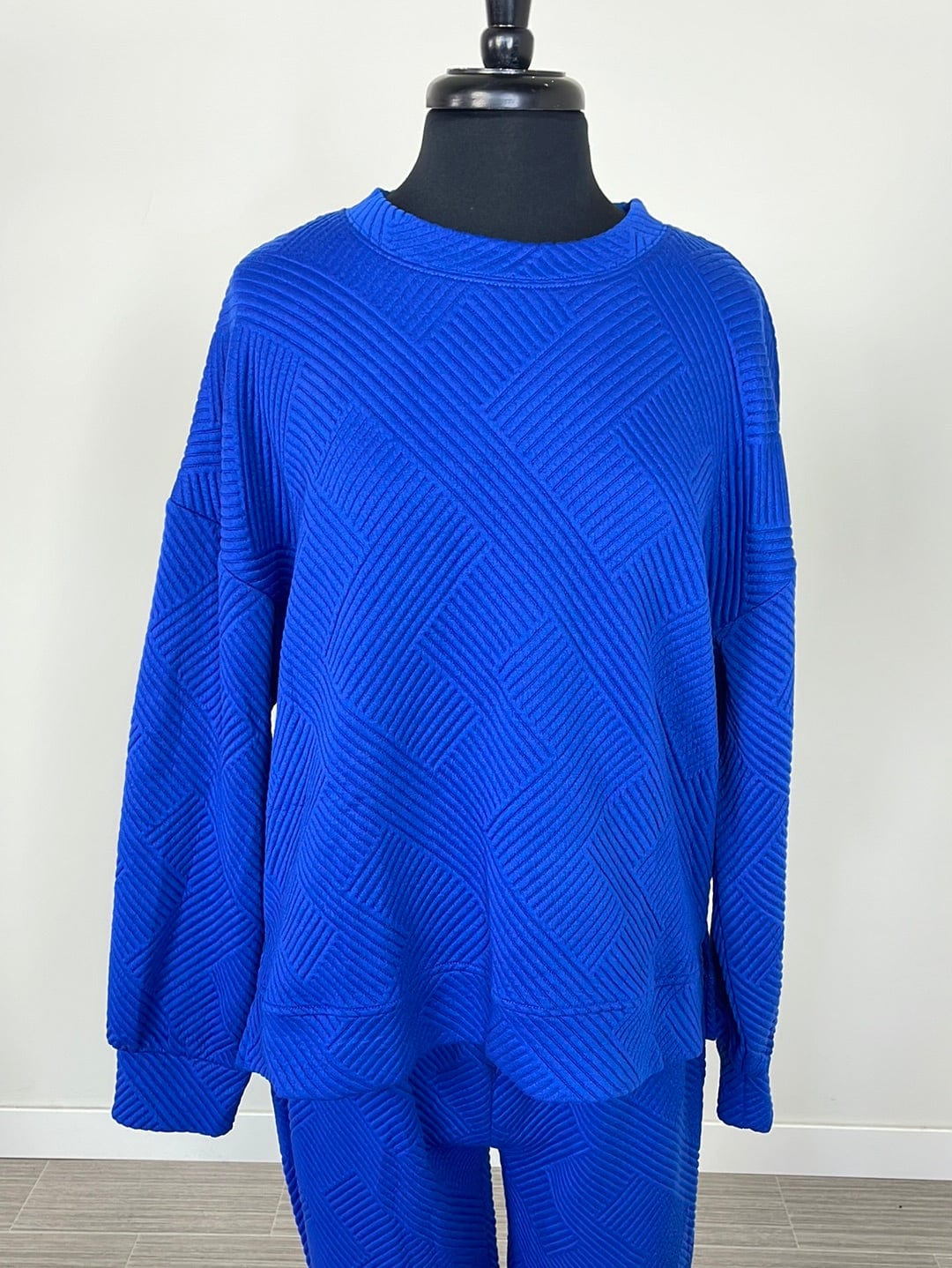 Royal Blue Textured Pullover