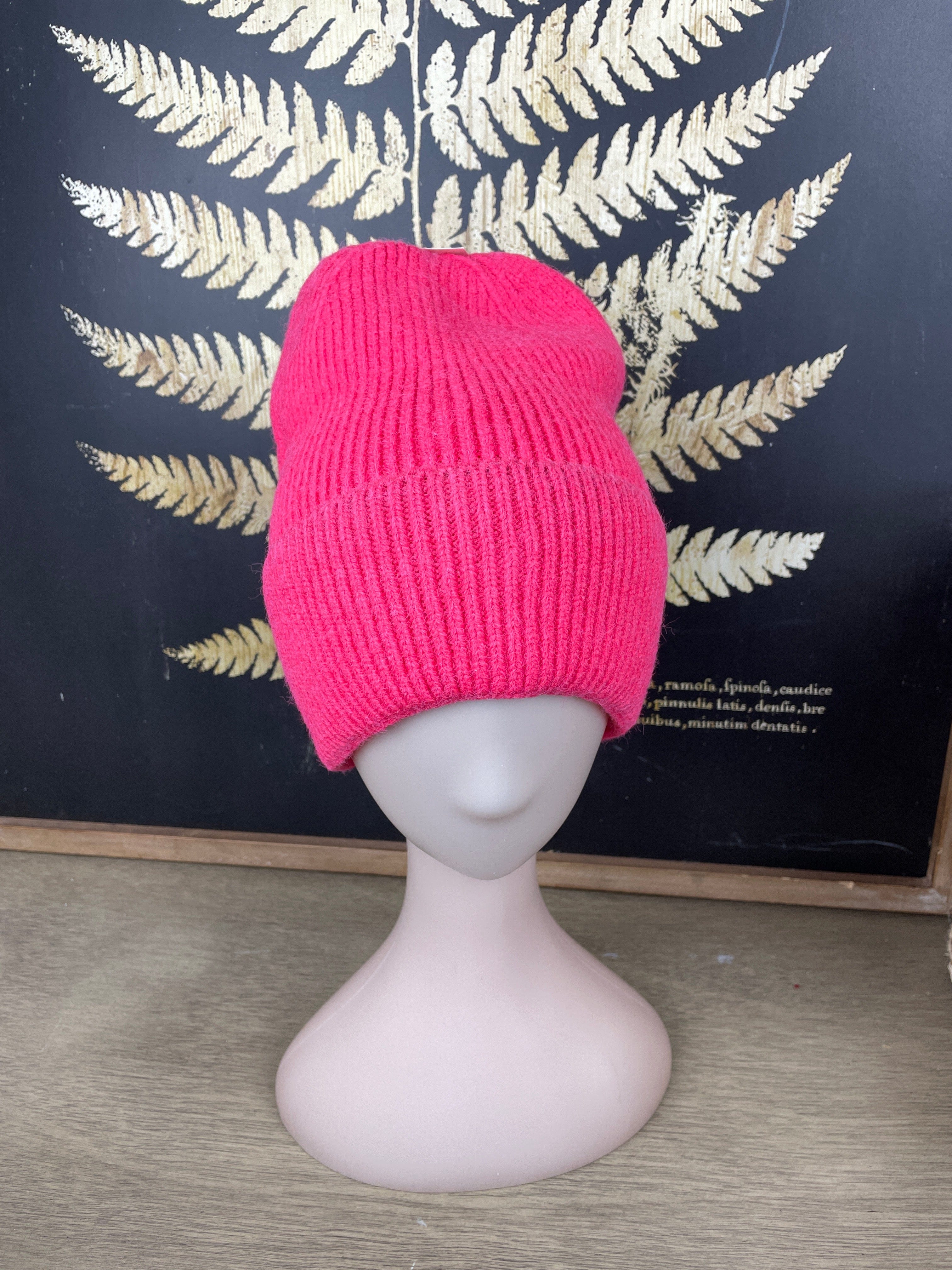 Coral Knit Beanie Hat