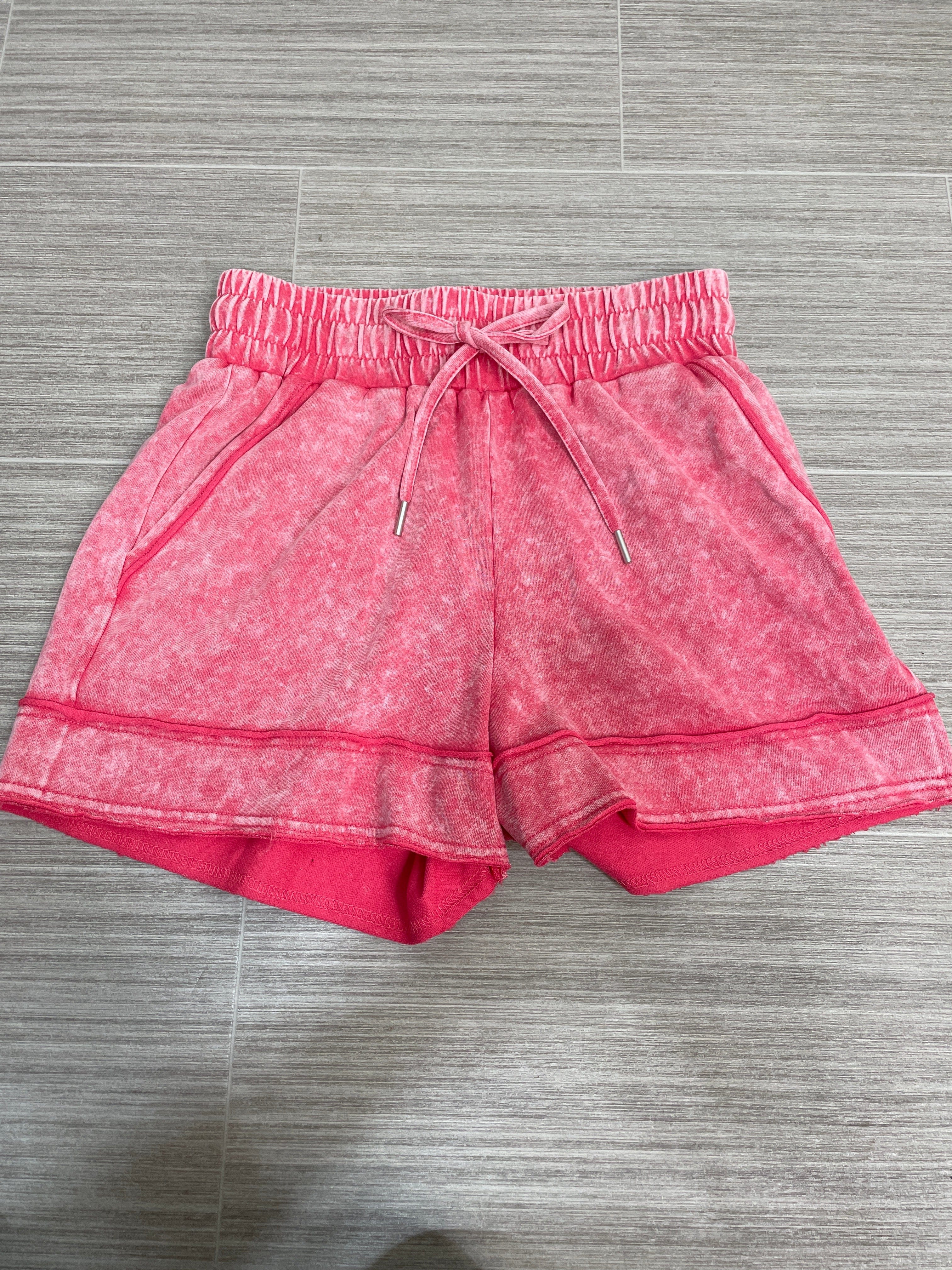 Washed Coral Shorts