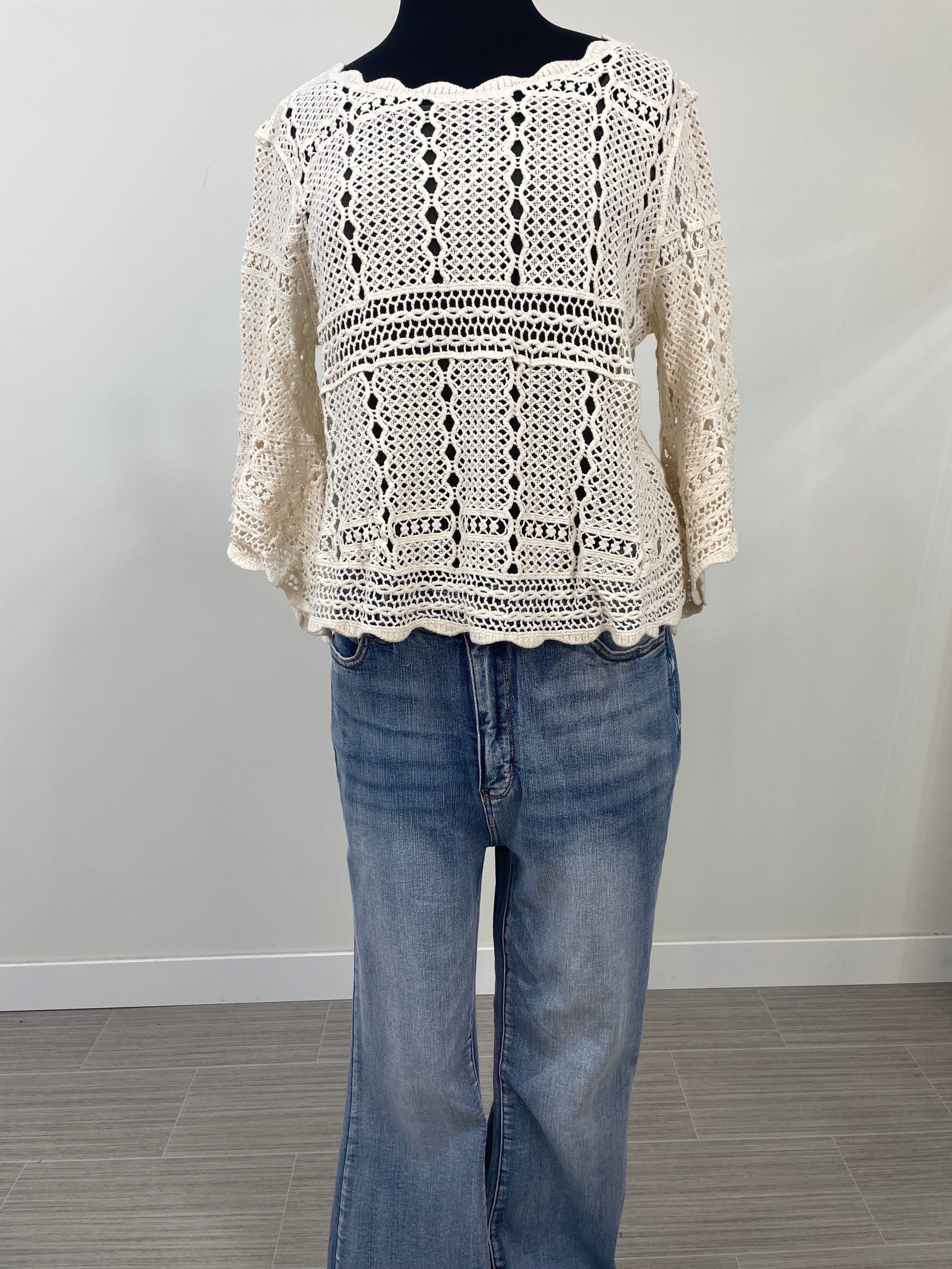 Natural Crochet Tunic Top