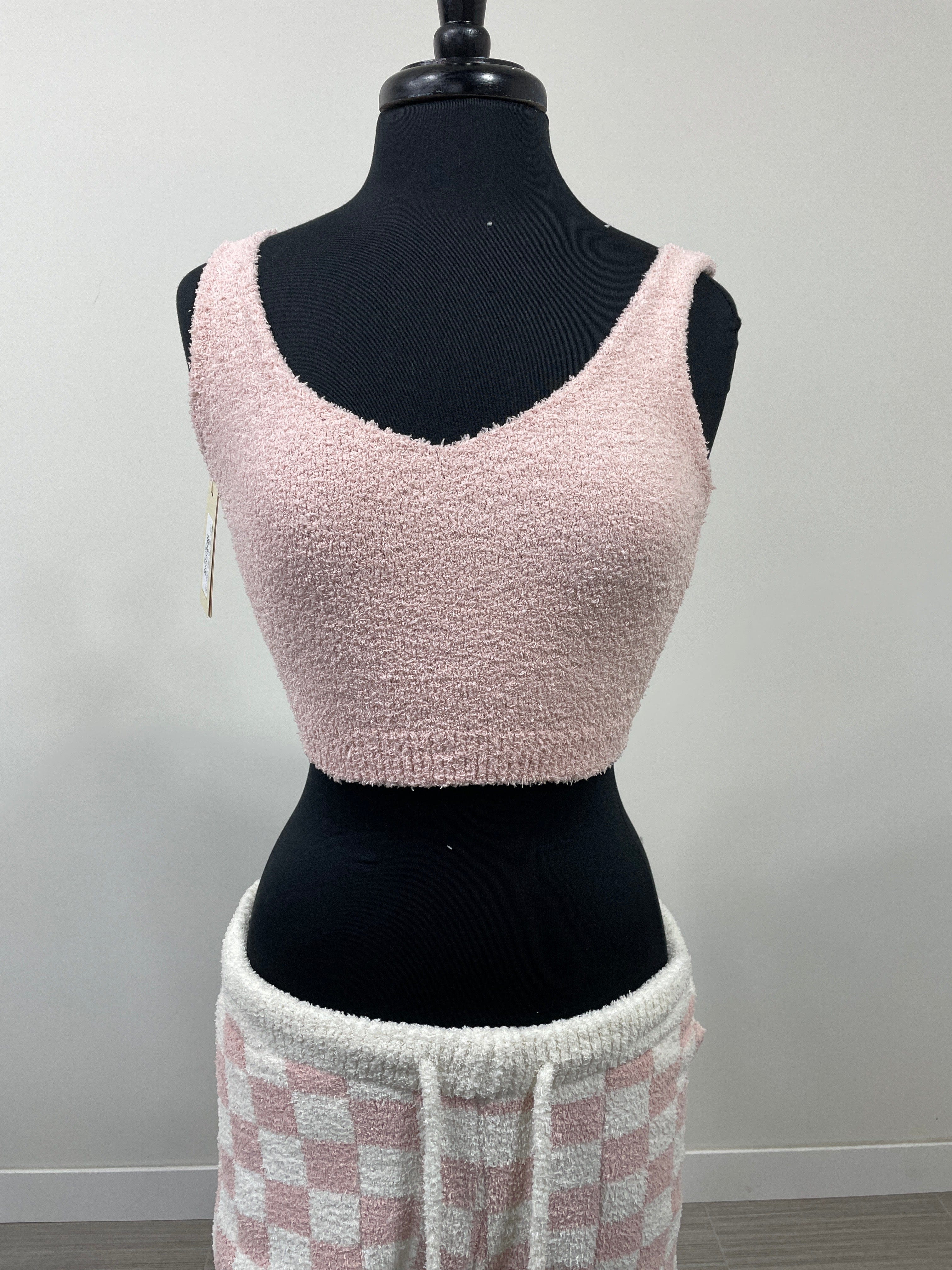 Pink Soft V-Neck Crop Top