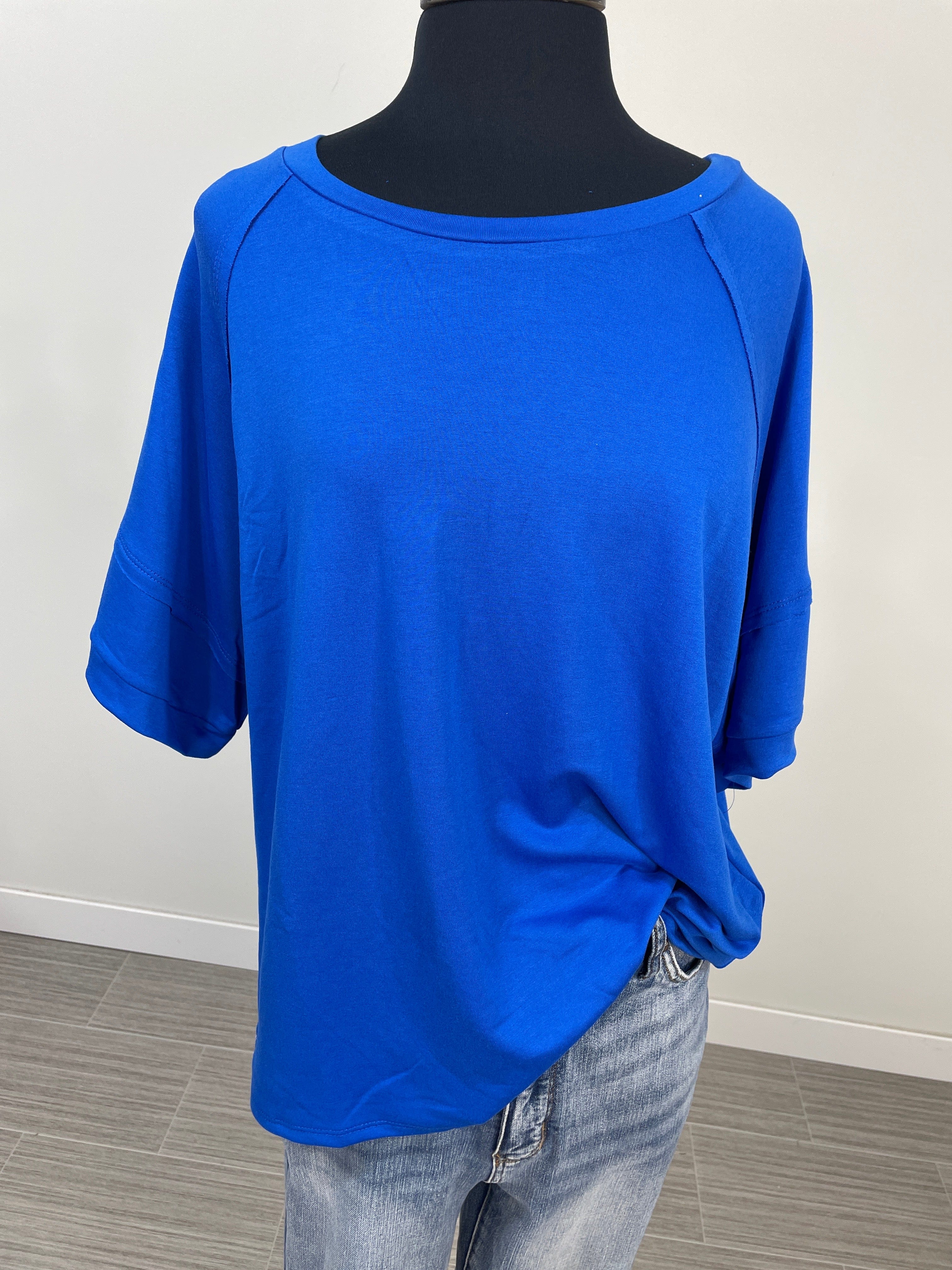 Royal Blue Relaxed Fit Terry Top
