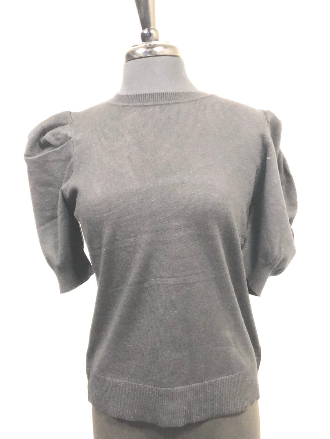Black Puff Sleeve Sweater