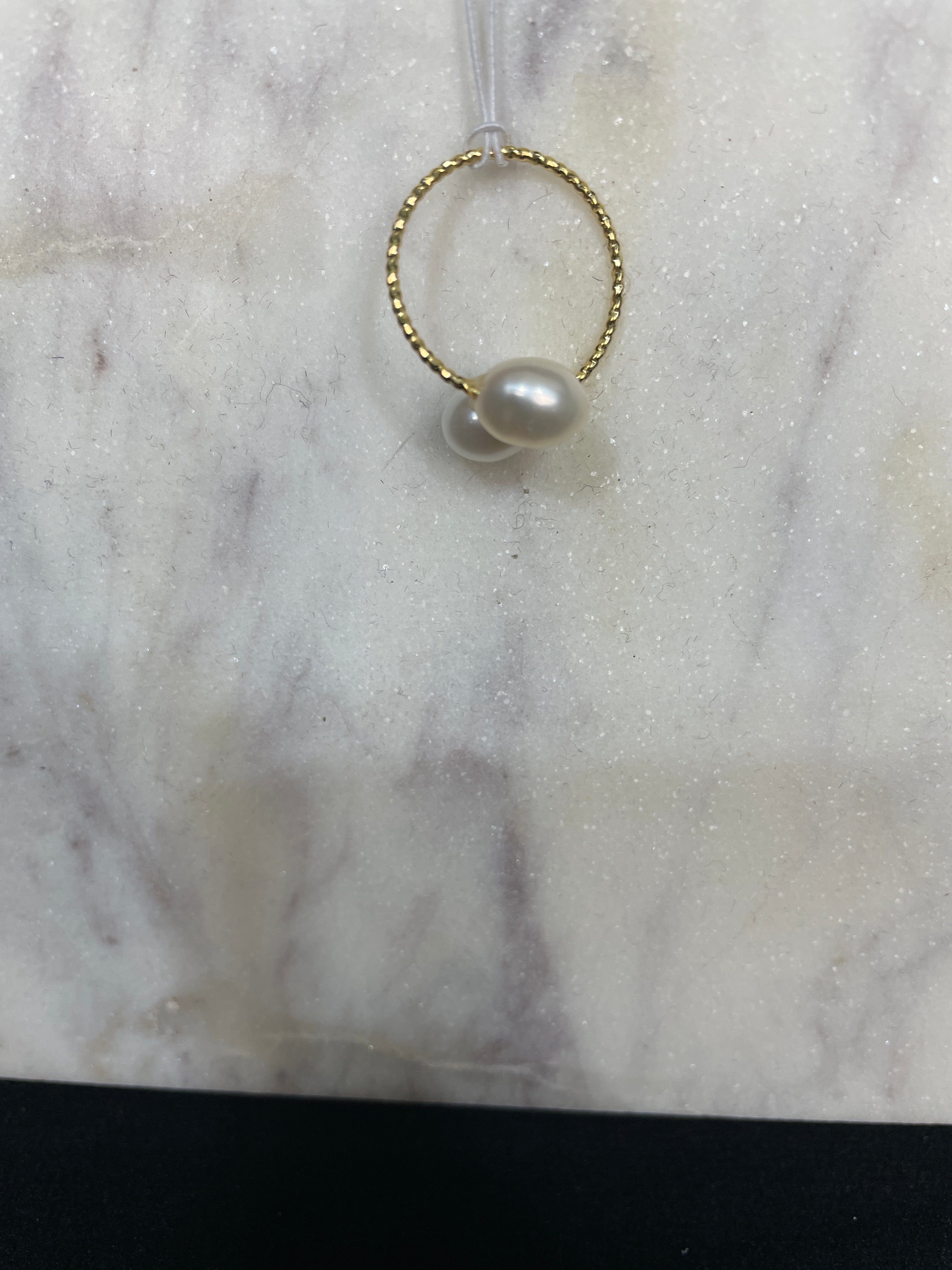 Gold Pearl Adjustable Ring