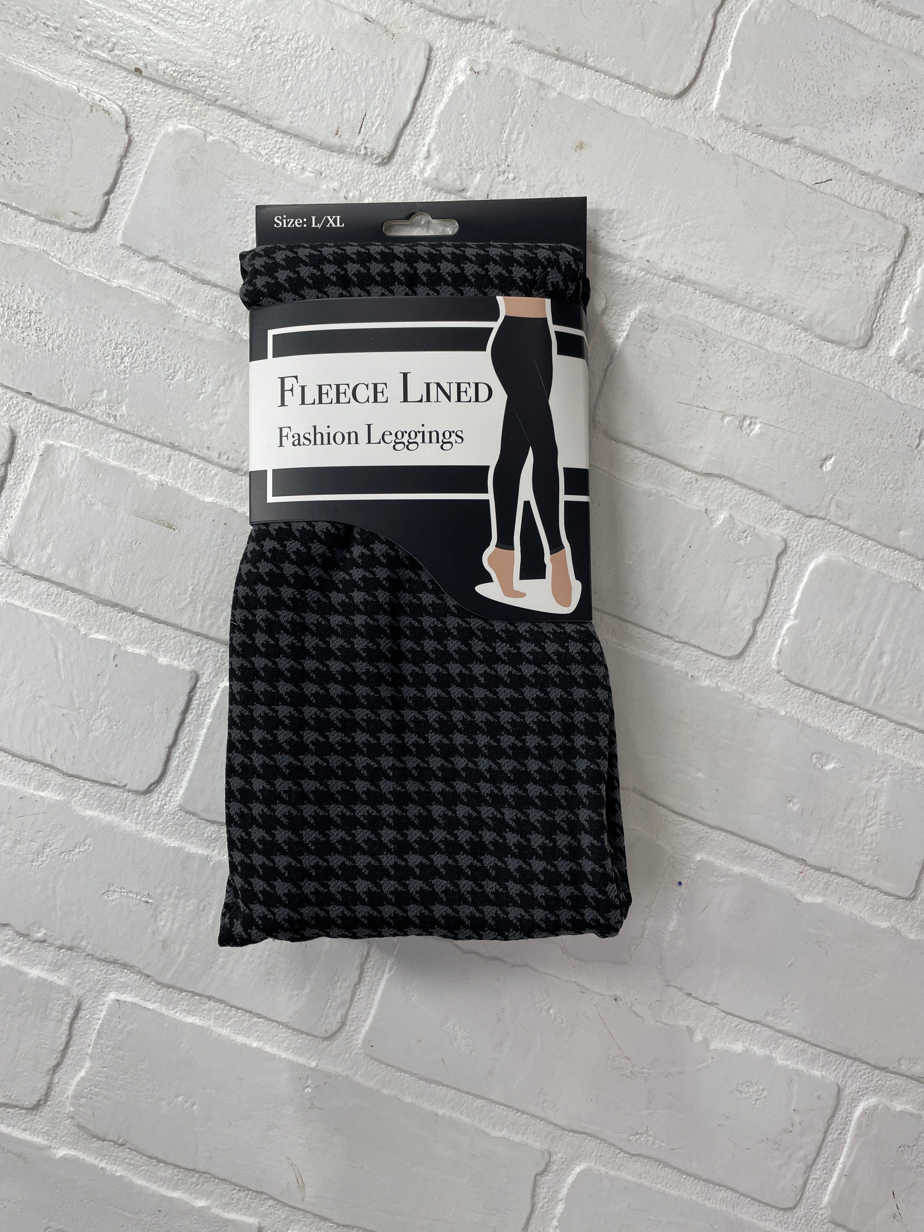 Black Houndstooth Fleece Legging