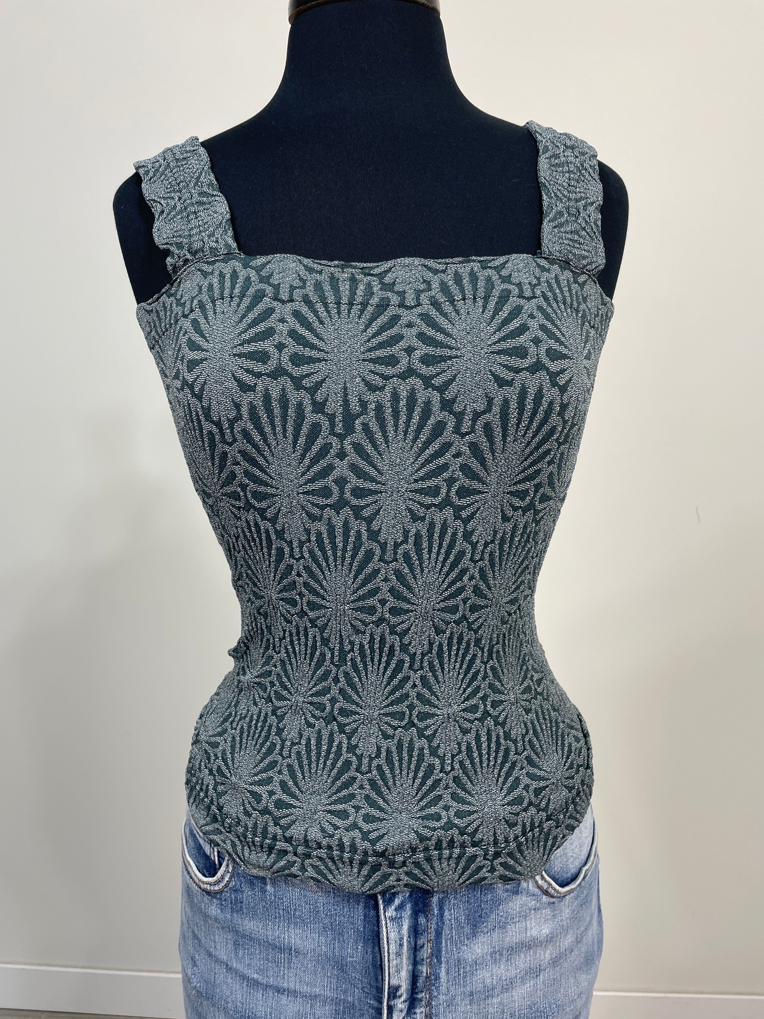 Forest Night Lace Textured Square Top