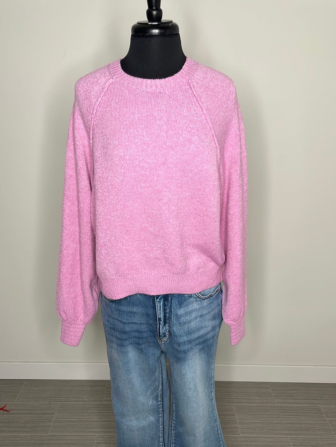 Mauve Melange Raglan Sweater