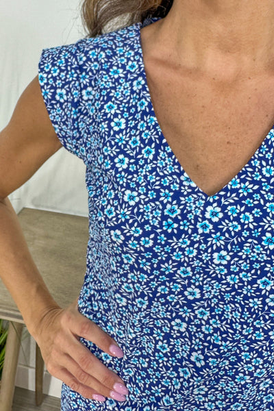 Navy Daisy Jane Cap Sleeve Dress