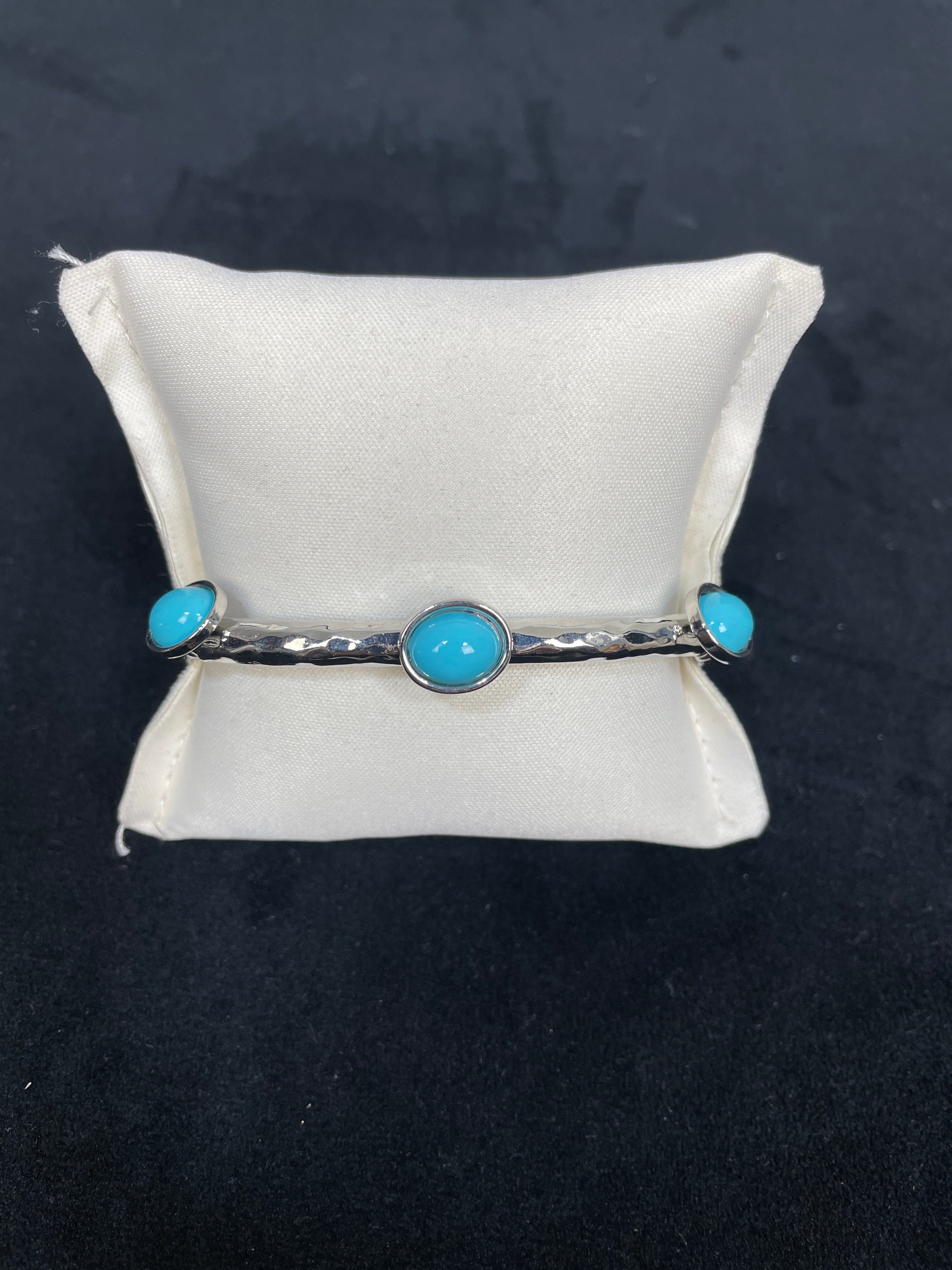 Turquoise Gem Silver Stretch Bracelet