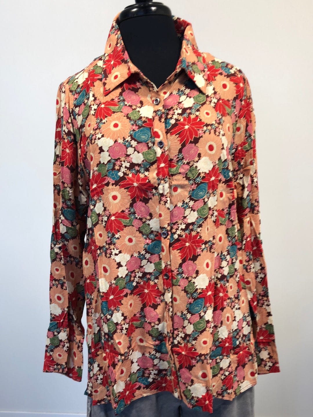 Mixed Marsala Floral Blouse