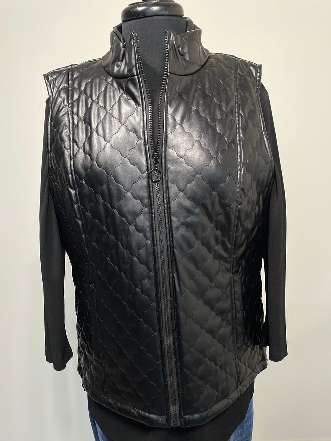 Black Faux Leather Vest